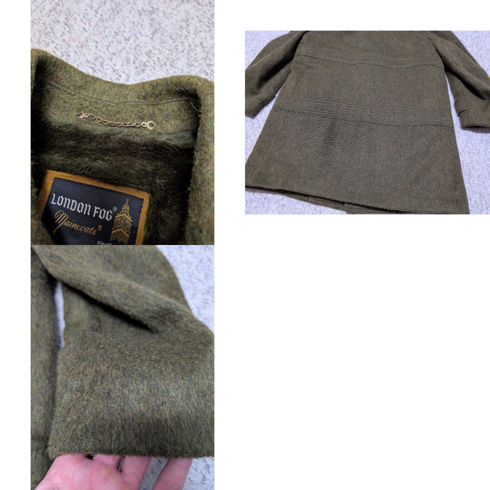 London Fog VINTAGE London Fog MOHAIR Overcoat Shirt Men M 42 Green Wool Coat Cobain 1960s 70s Shaggy Furry Solid Wool Size US M / EU 48-50 / 2 - 9 Thumbnail