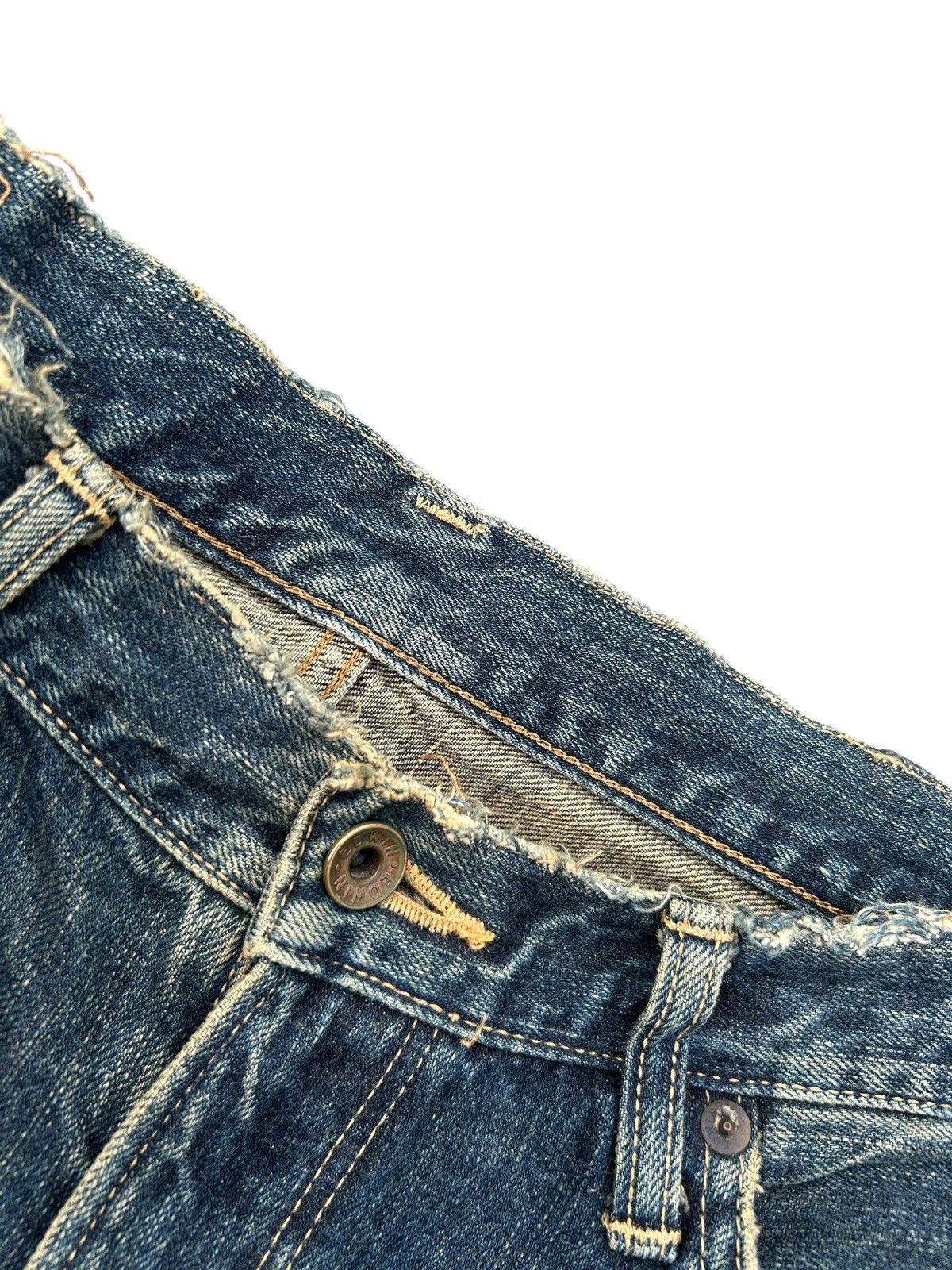 Kapital Thrashed Vintage Edwin 505 Selvedge Rusty Denim Jeans Size US 32 / EU 48 - 8 Thumbnail