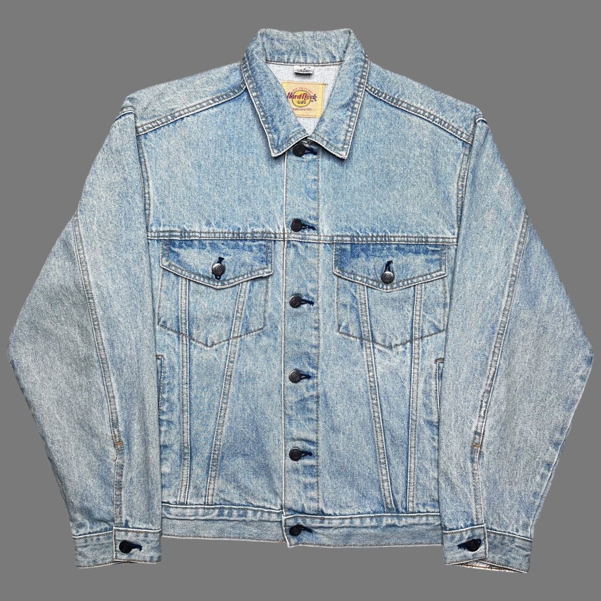 Hard Rock Cafe × Vintage Vtg 1990s Hard Rock Cafe Save The Planet Dallas Denim Jacket Size US S / EU 44-46 / 1 - 2 Thumbnail