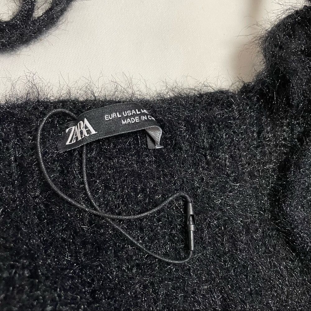 Zara New Zara Soft Touch Black Fuzzy Top Size L Size L / US 10 / IT 46 - 7 Thumbnail