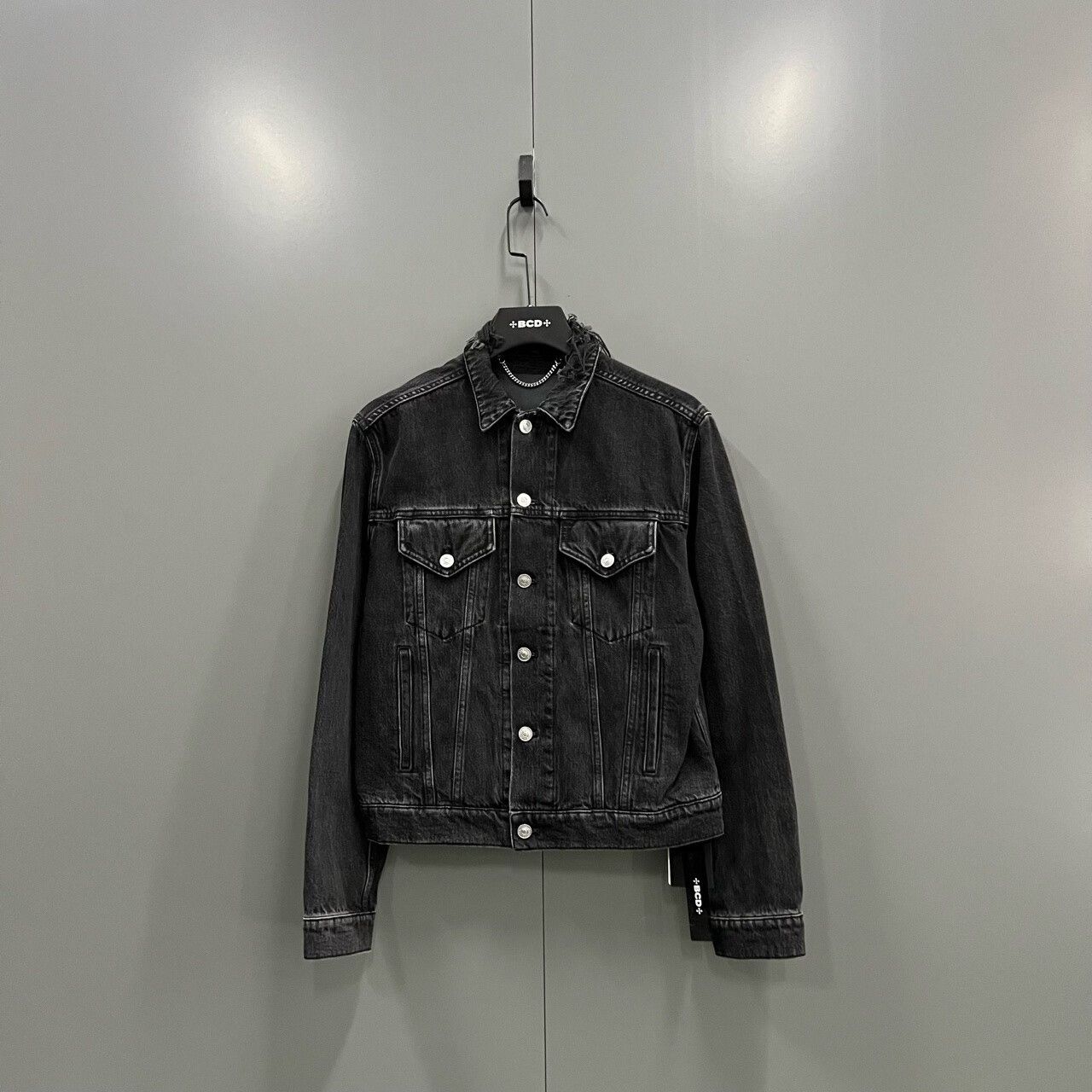 Balenciaga Balenciaga Black Gray Washed Denim Jacket Size US S / EU 44-46 / 1 - 1 Thumbnail