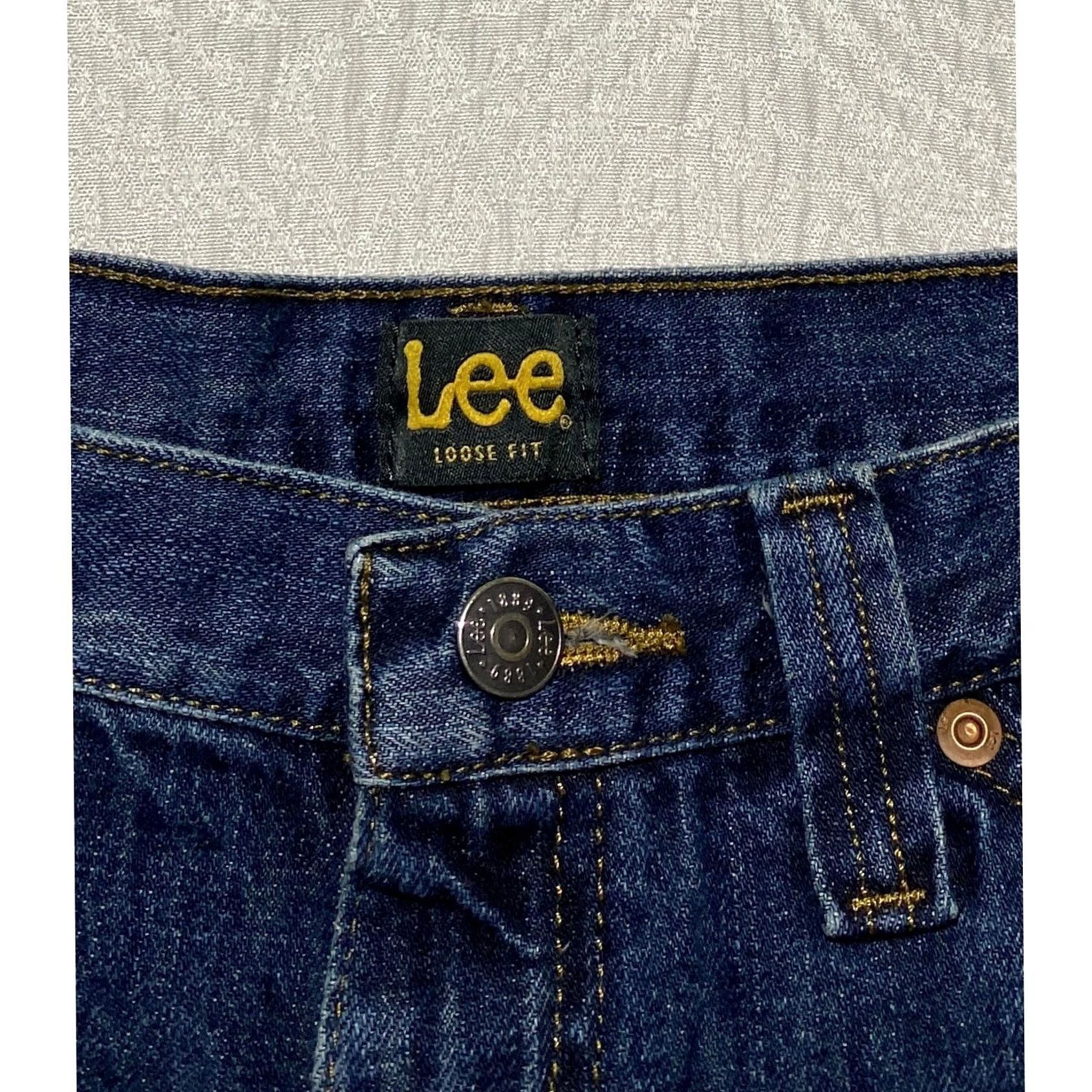 Lee Lee Mens Loose Fit Carpenter Jeans Dark Wash Blue Denim 31x32 Size US 31 - 7 Thumbnail