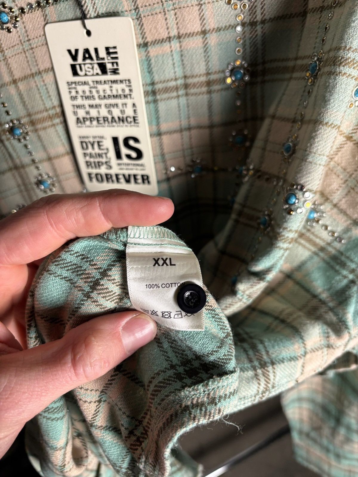 Vale Vale Forever Little Gems Flannel ‘Green’ Size US XXL / EU 58 / 5 - 5 Thumbnail