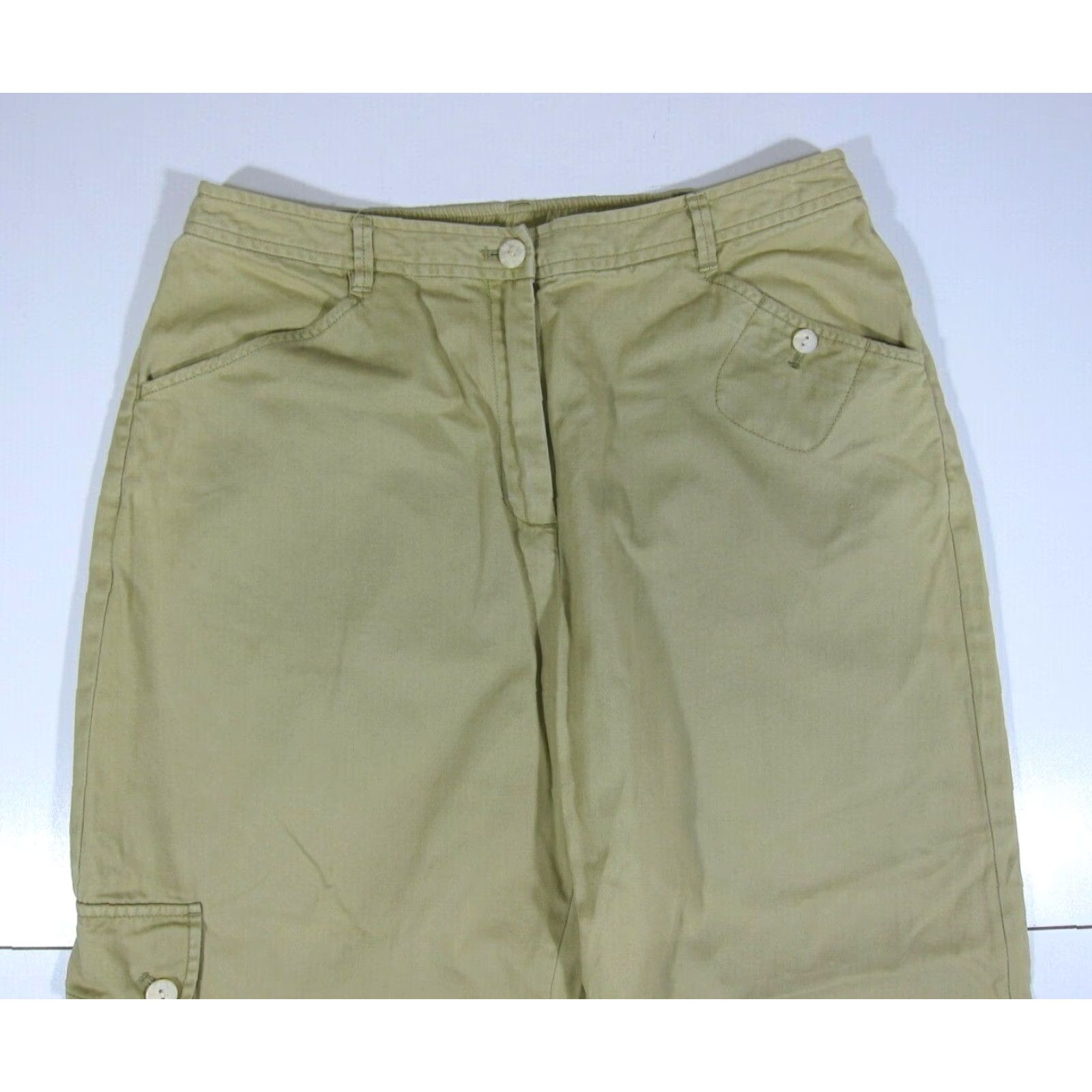 J. Jill J.Jill 100% Cotton Yellow Mustard High Rise Wide Leg Cargo Pant Women 6/Medium Size 32" / US 10 / IT 46 - 6 Thumbnail