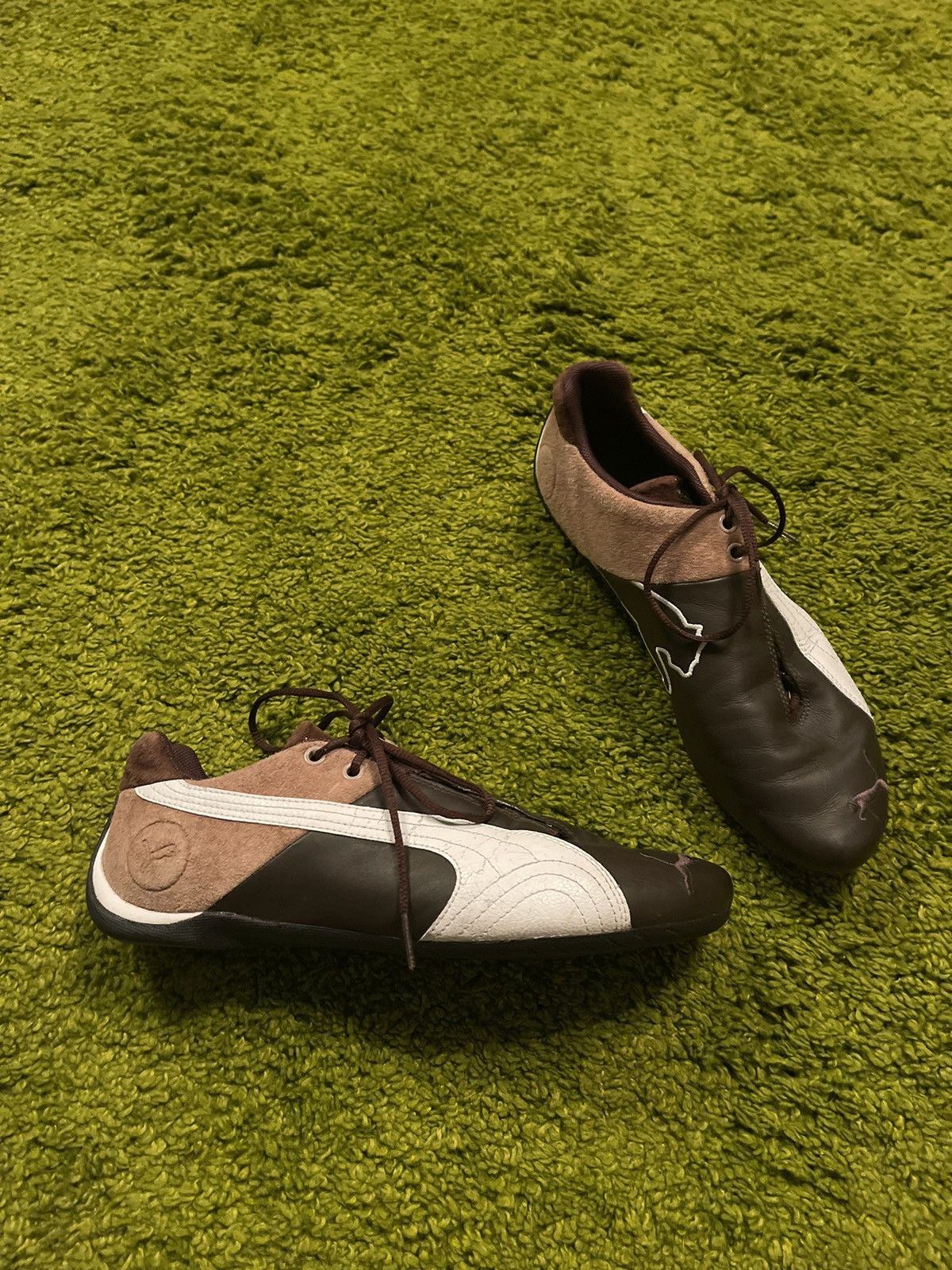 Designer × Puma × Vintage Puma 2000s vintage real leather Y2K assymetric sneakers Size US 9 / EU 42 - 1 Thumbnail