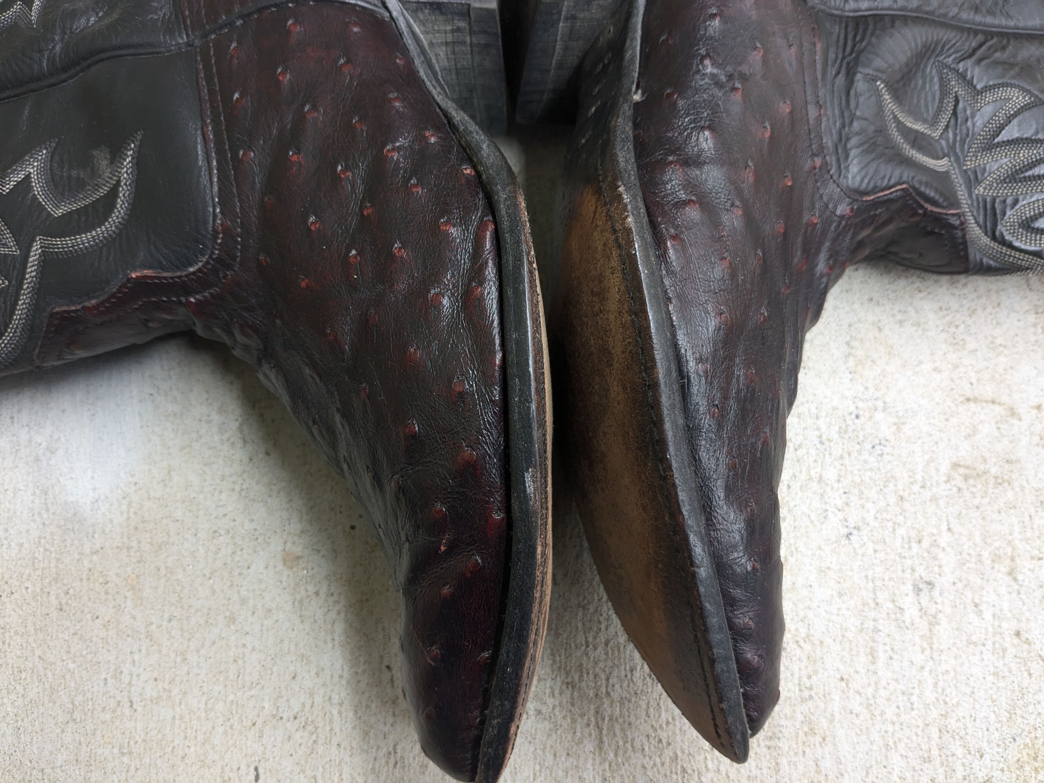 Nocona Cowboy Boots Ostrich Leather 8.5 Exotic Western