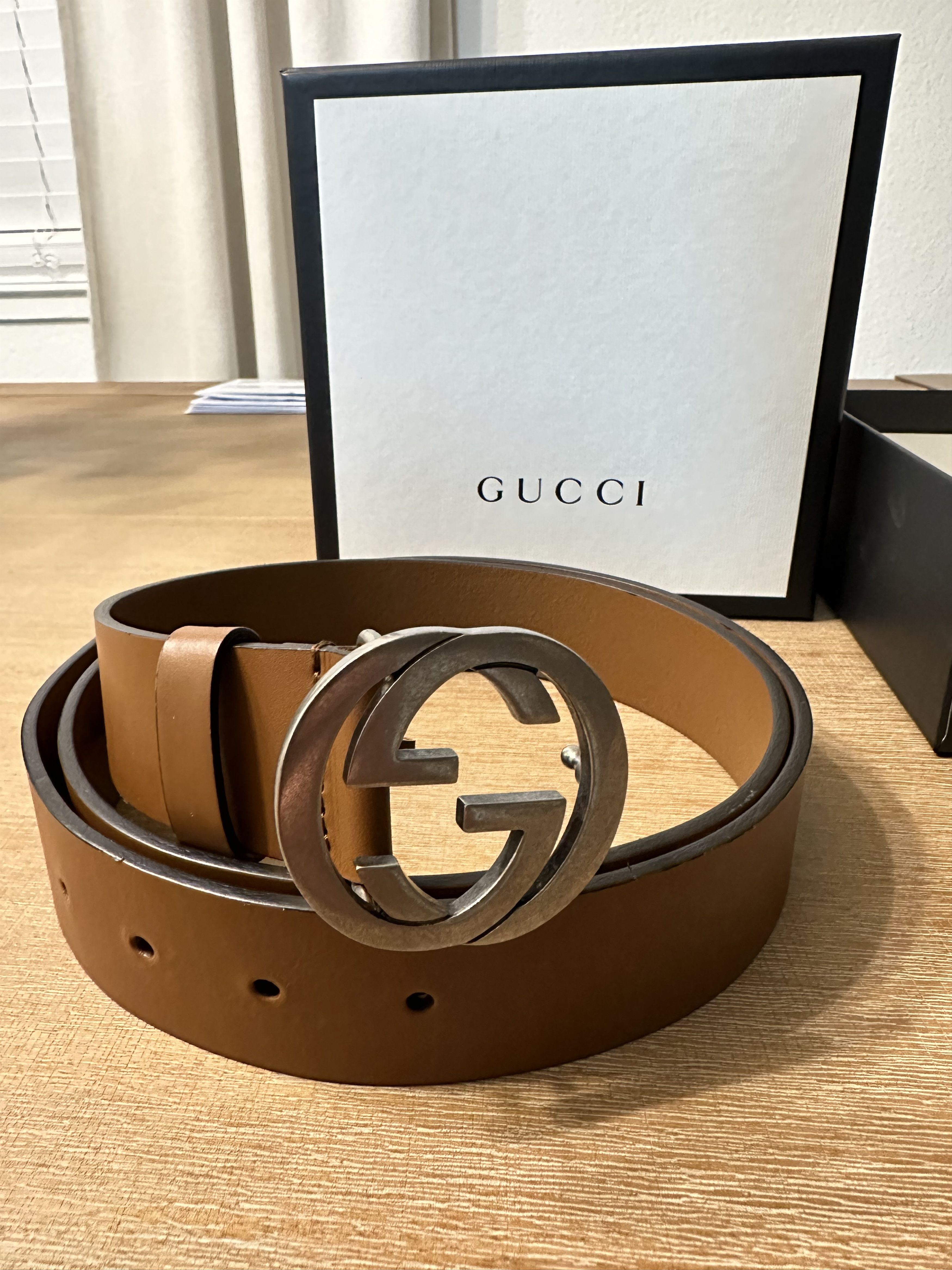 mens brown leather gucci belt