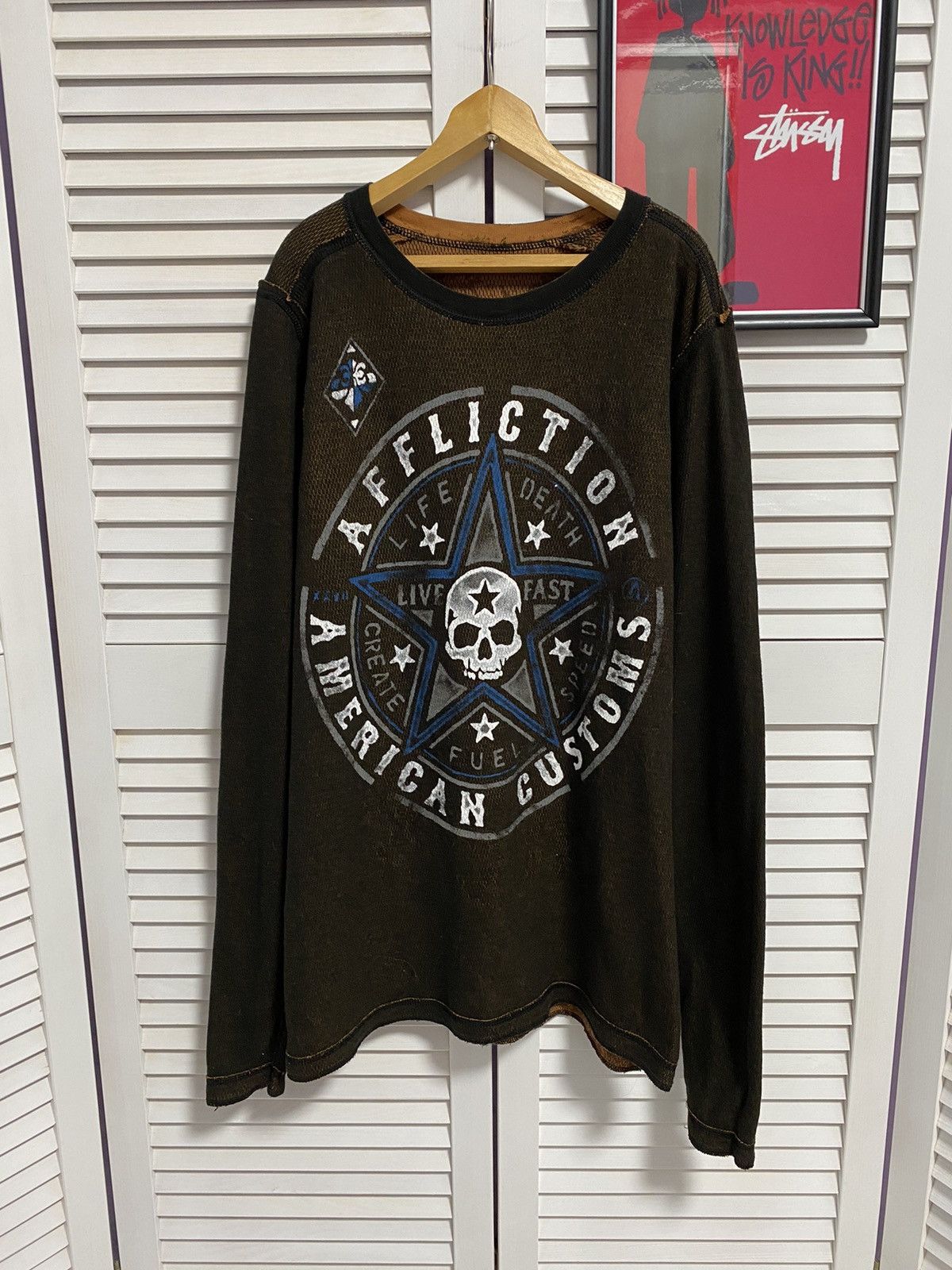 Affliction Shirt Long Sleeve Affliction Reversible Thermal Gothic Size US M / EU 48-50 / 2 - 6 Thumbnail