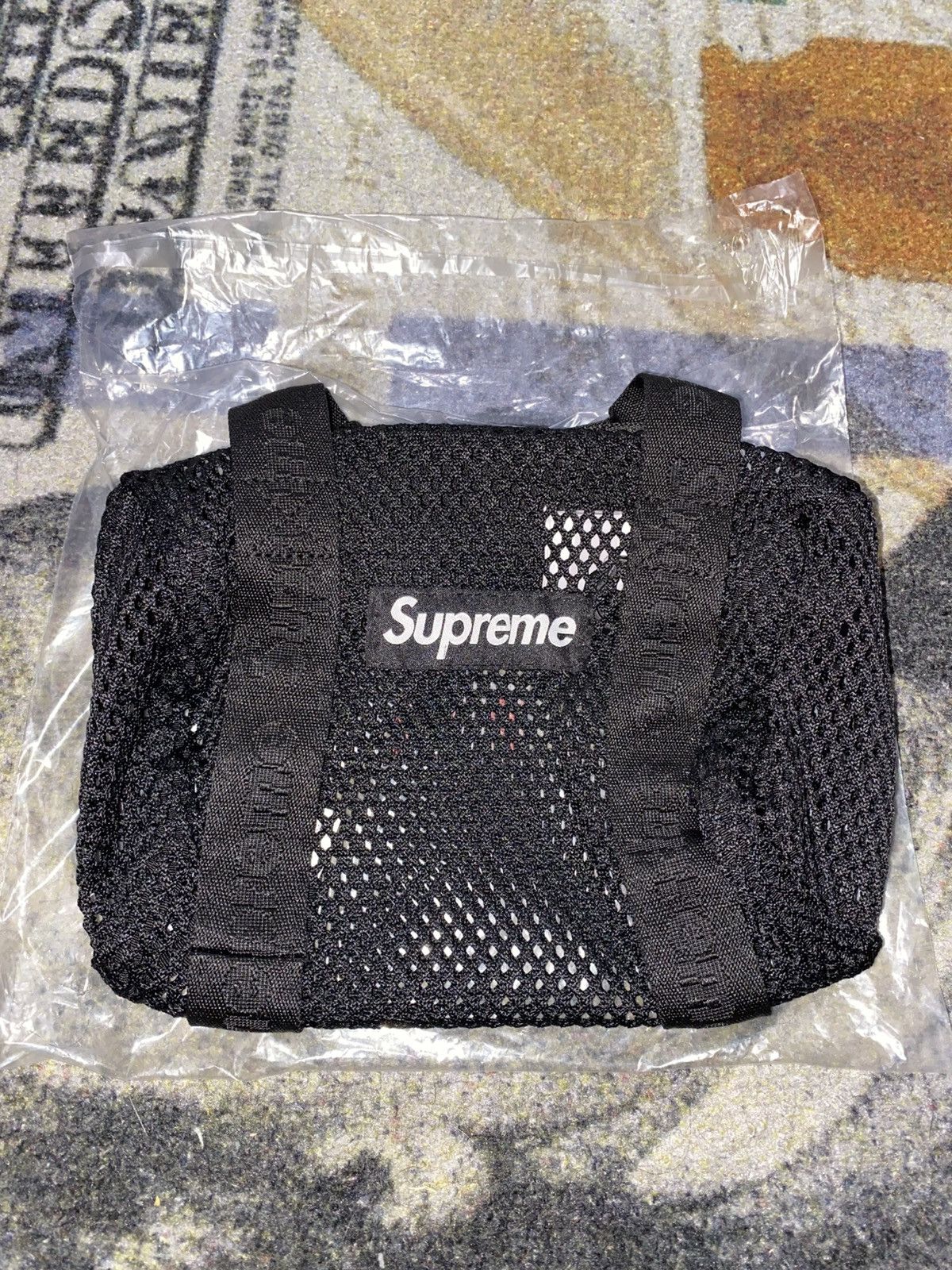 Supreme Mesh Mini Duffle Bag Black, Men's