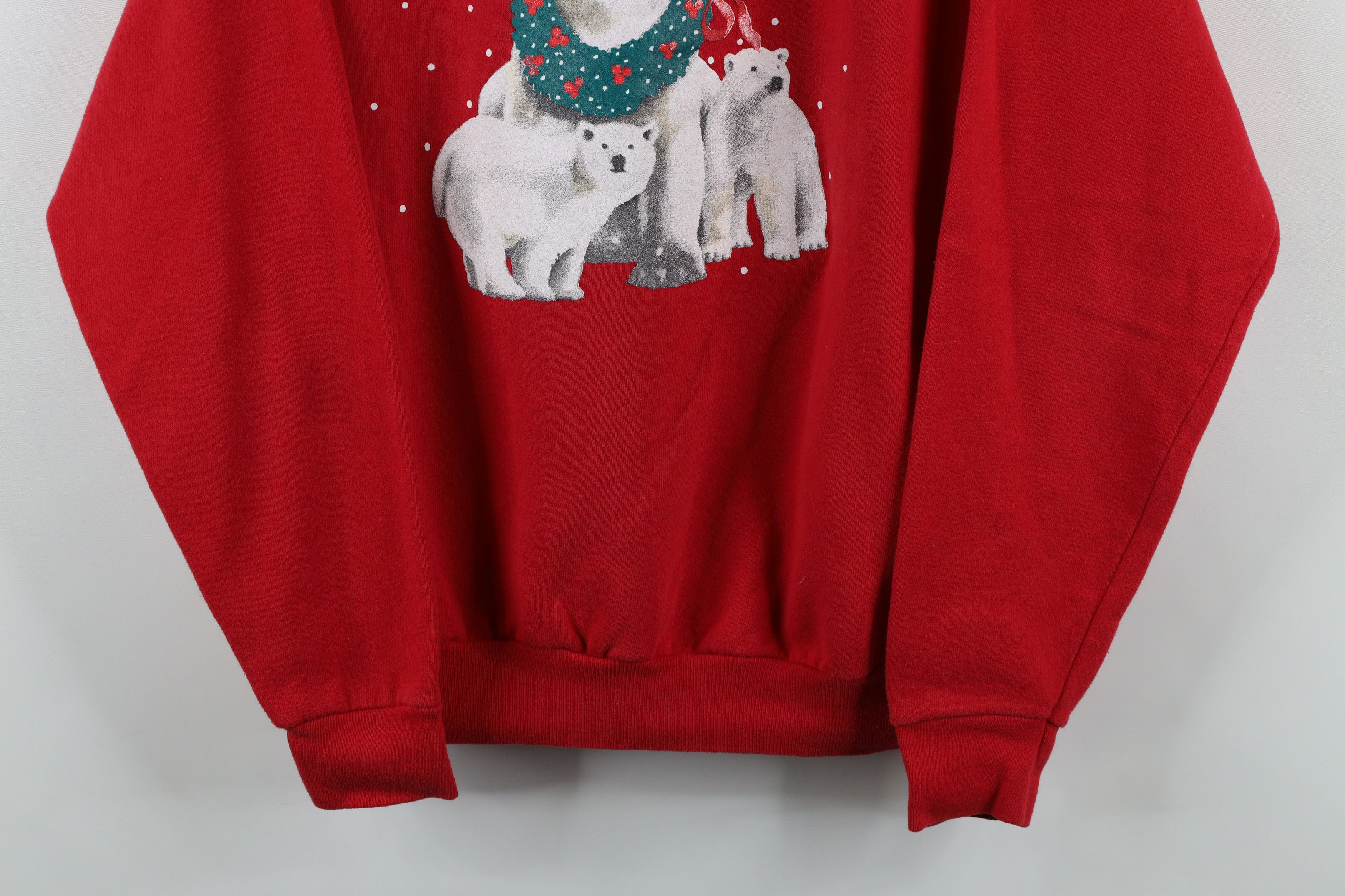 Orvis × Vintage Vintage 90s Orvis Christmas Polar Bear Sweatshirt Red USA Size M / US 6-8 / IT 42-44 - 3 Thumbnail