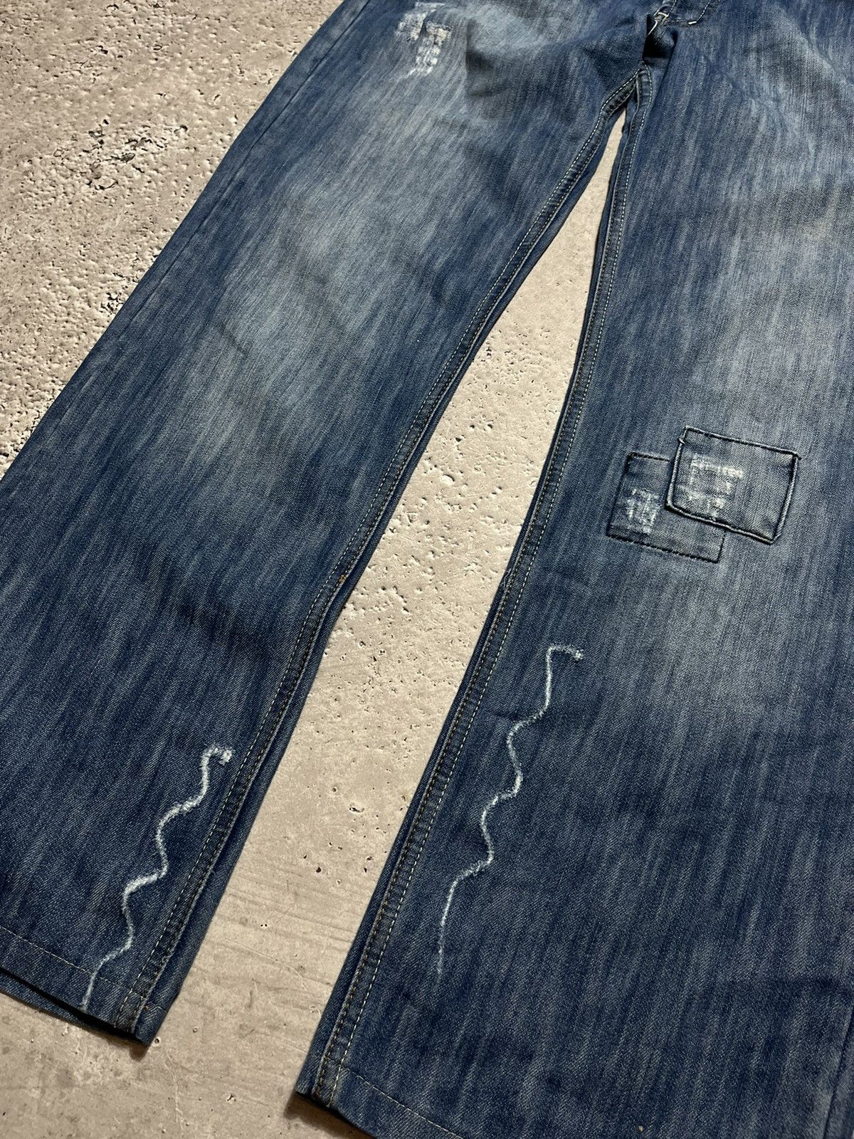 G-Star × Japanese Brand × Vintage Vintage G-Star Raw Denim Patch Baggy Jeans Pants Y2K Size US 36 / EU 52 - 8 Thumbnail
