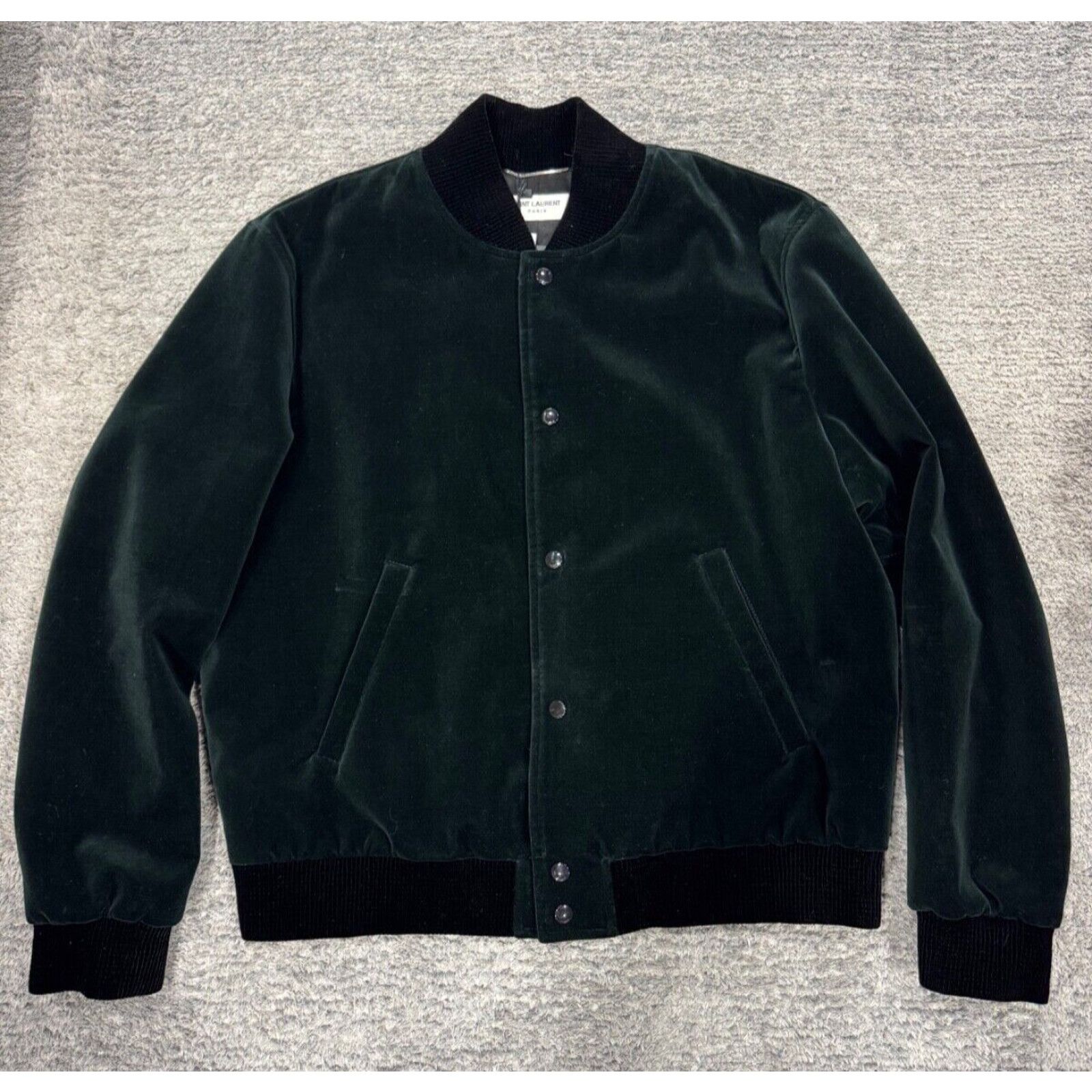 Yves Saint Laurent Saint Laurent Paris Teddy Green Velvet Bomber Jacket 54 Size US L / EU 52-54 / 3 - 2 Thumbnail