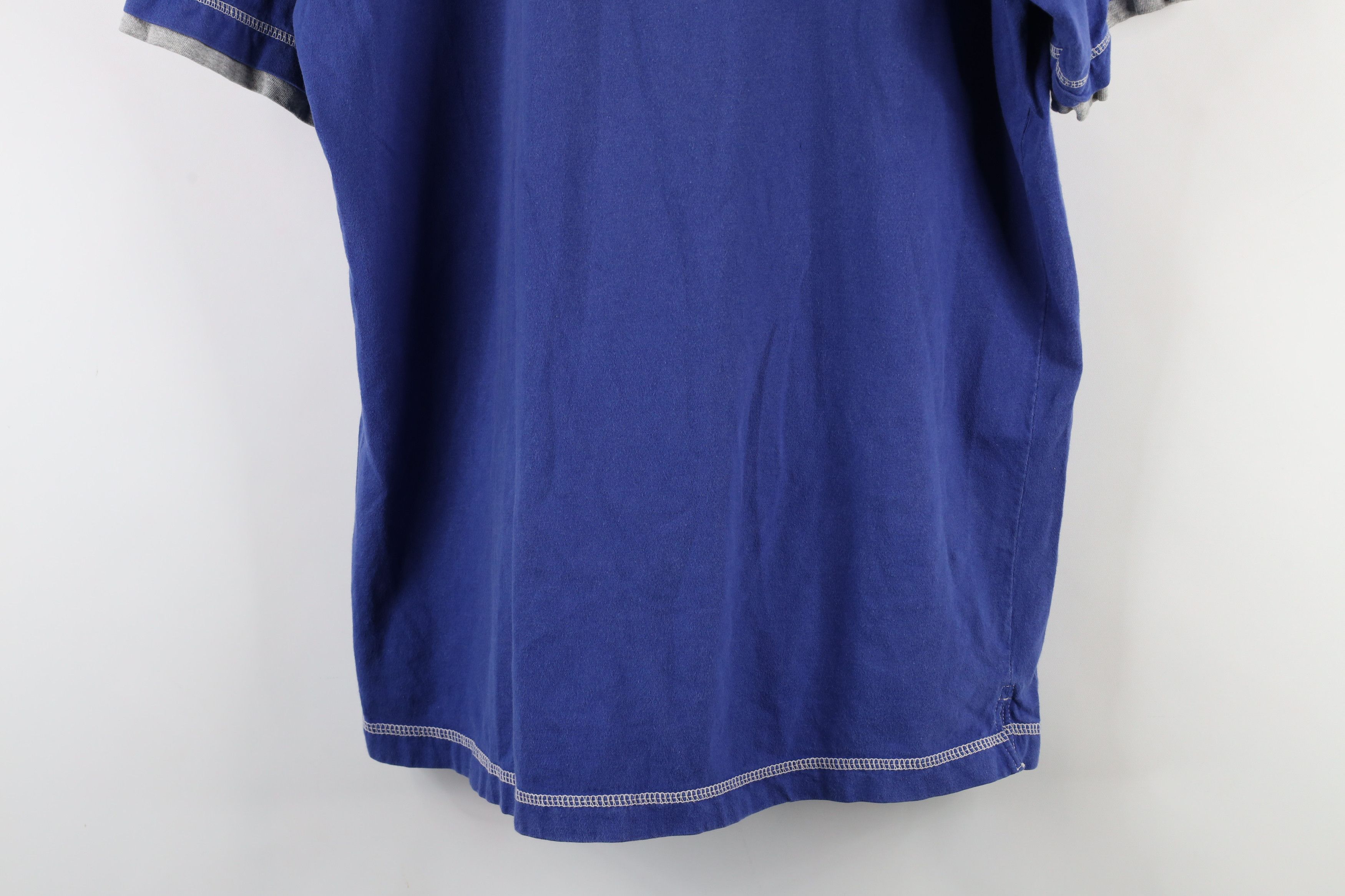 Vintage Vintage 90s MLB Baseball Blank Layered Henley T-Shirt Blue Size US L / EU 52-54 / 3 - 14 Thumbnail