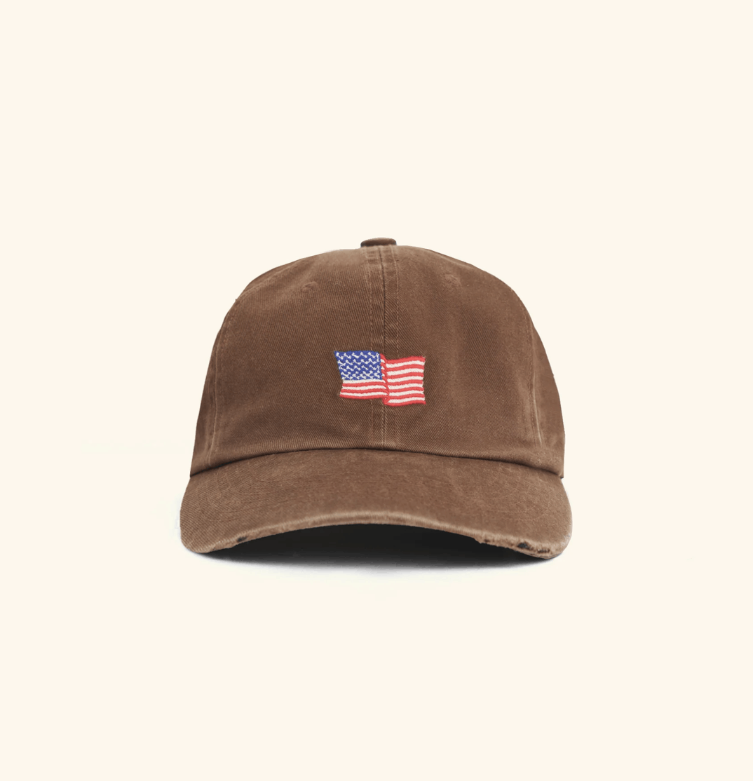 Cherry LA Cherry Los Angeles Mini Flag 6 Panel Embroidered Hat (Brown) Size ONE SIZE - 1 Thumbnail