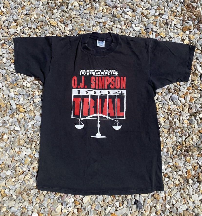 image of Vintage 1994 Dateline Oj Simpson Trial T-Shirt in Black, Men's (Size XL)