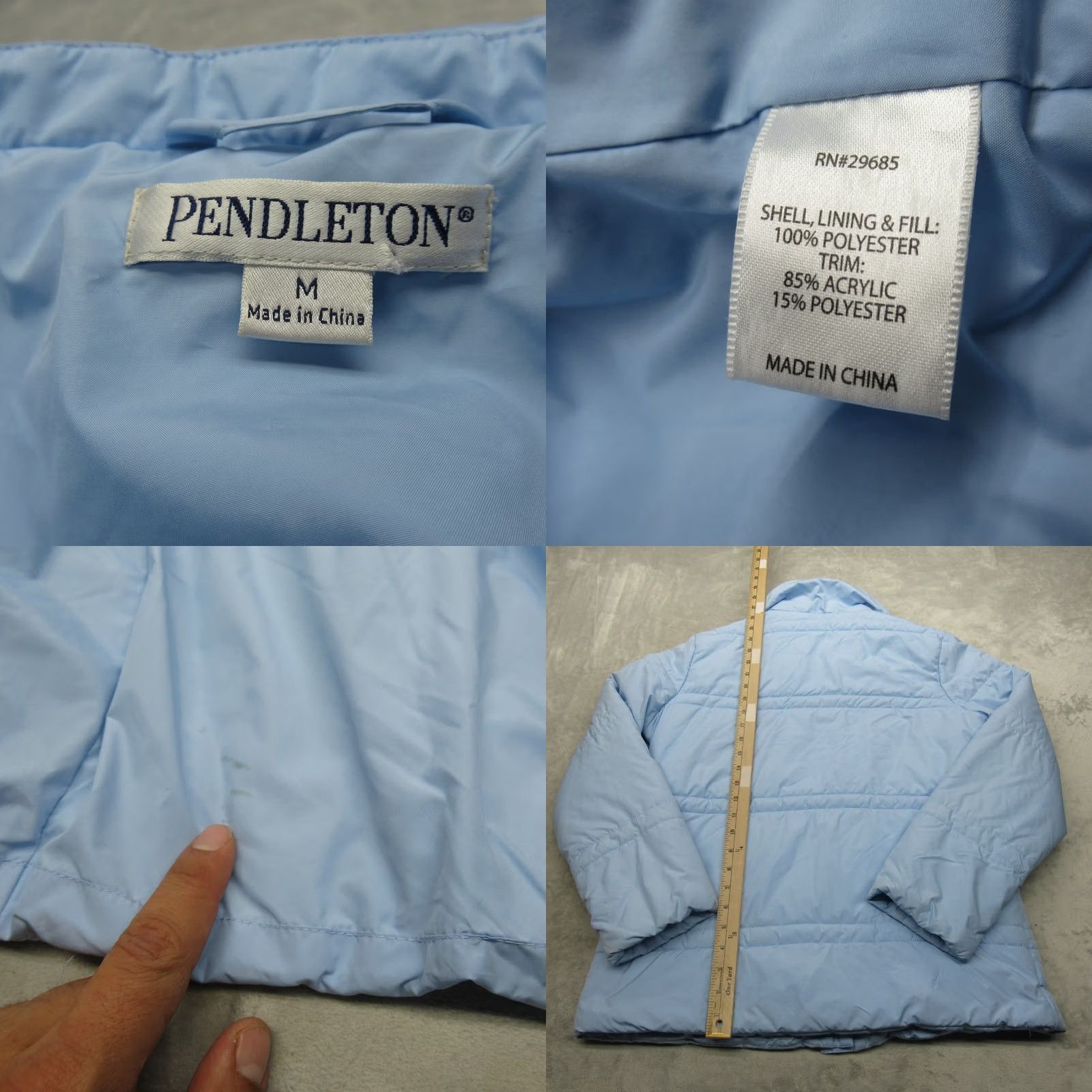 Pendleton Pendleton Jacket Womens Medium Light Blue Puffer Coat Quilted Thick Insulated Size M / US 6-8 / IT 42-44 - 8 Thumbnail