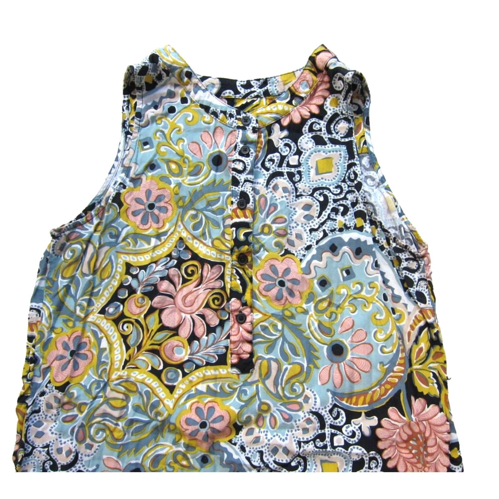 Loft VINTAGE Ann Taylor Loft 100% Rayon Pink Floral Tunic Tank Sun Dress SP Size S / US 4 / IT 40 - 4 Thumbnail