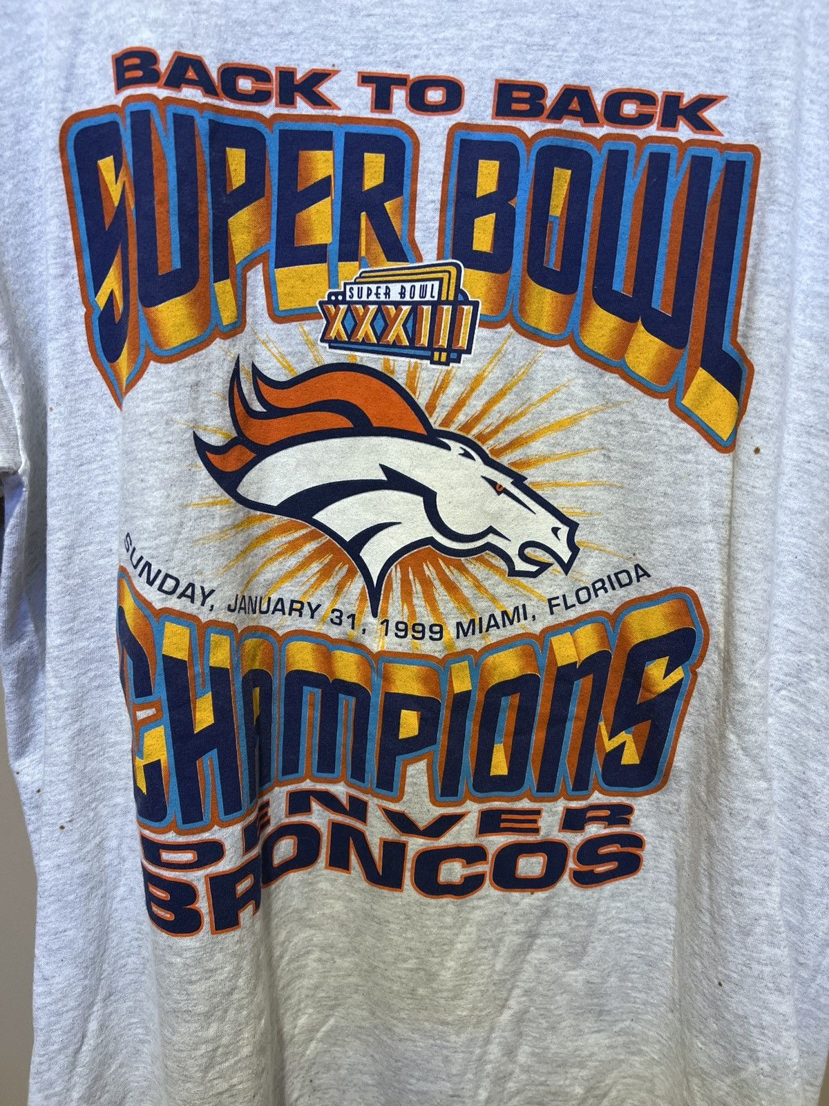 Vintage Vintage Dever Broncos Super Bowl XXXIII T Shirt XL Size US L / EU 52-54 / 3 - 5 Thumbnail
