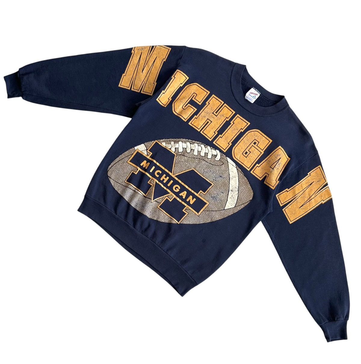 Vintage 90s Vintage Michigan Wolverines Spell Out Sweatshirt Size US M / EU 48-50 / 2 - 10 Thumbnail