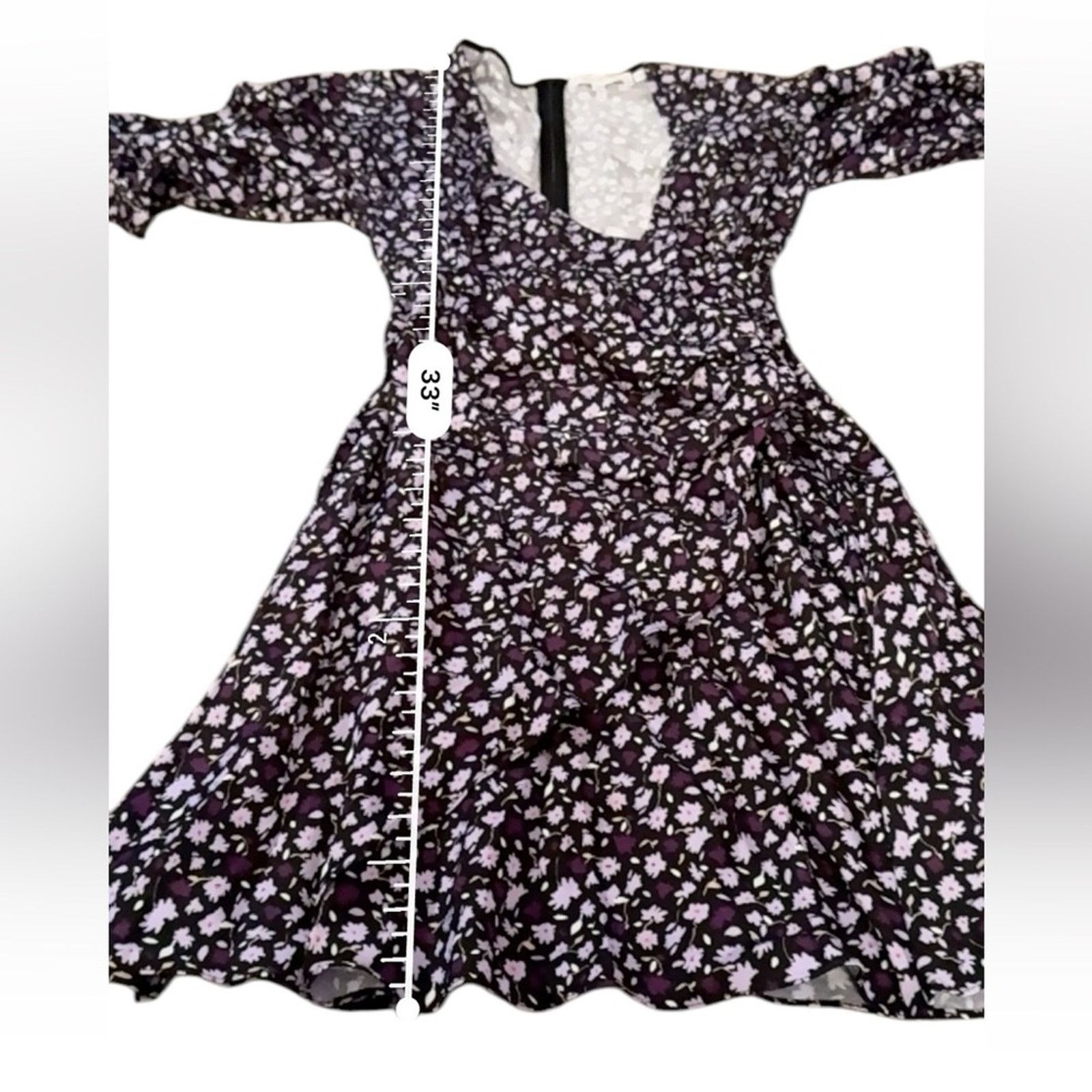 CHINTI & PARKER RTR Chinti & Parker Gabriel Black & Purple Floral Dress Sz 2 Size XS / US 0-2 / IT 36-38 - 10 Thumbnail