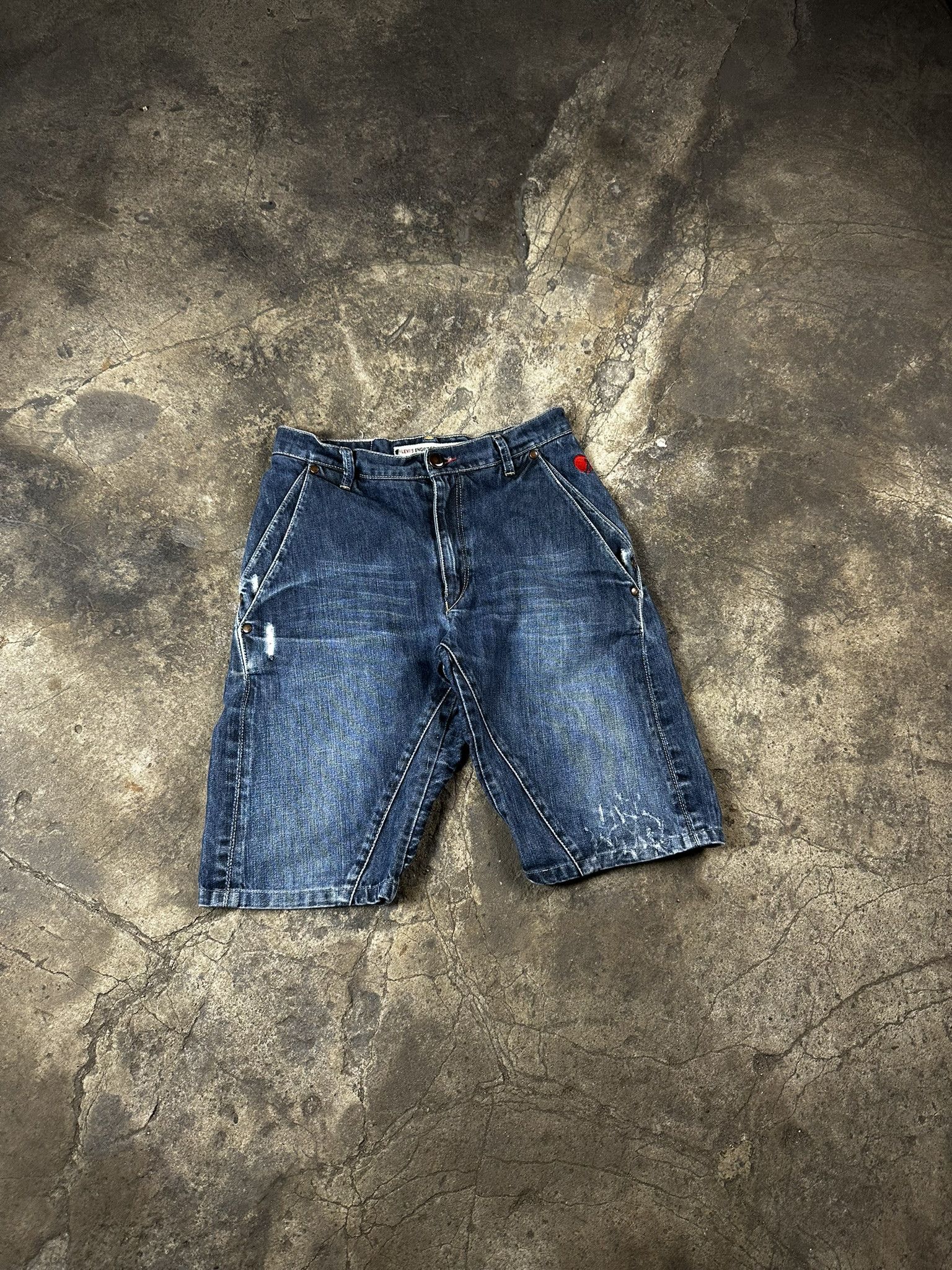 Engineered Garments × Levi's Vintage Y2k Levi's Engineered Distressed Jeans Shorts Size US 26 / EU 42 - 2 Thumbnail