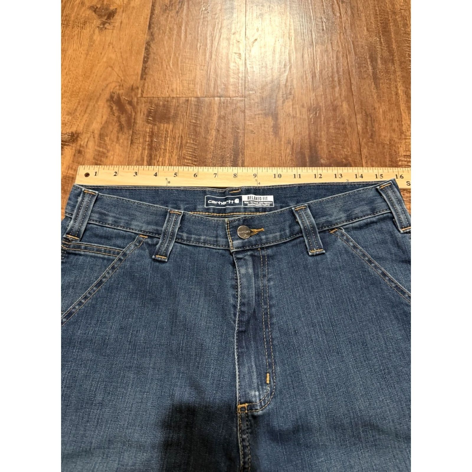Carhartt Carhartt Jeans Relaxed Type: Jeans 31x34 BD2808M Blue Denim (F656) Men Regular Inseam 34 5-Pocket Design Zip Straight Pockets Rugged Flex Utility Size US 31 - 3 Thumbnail