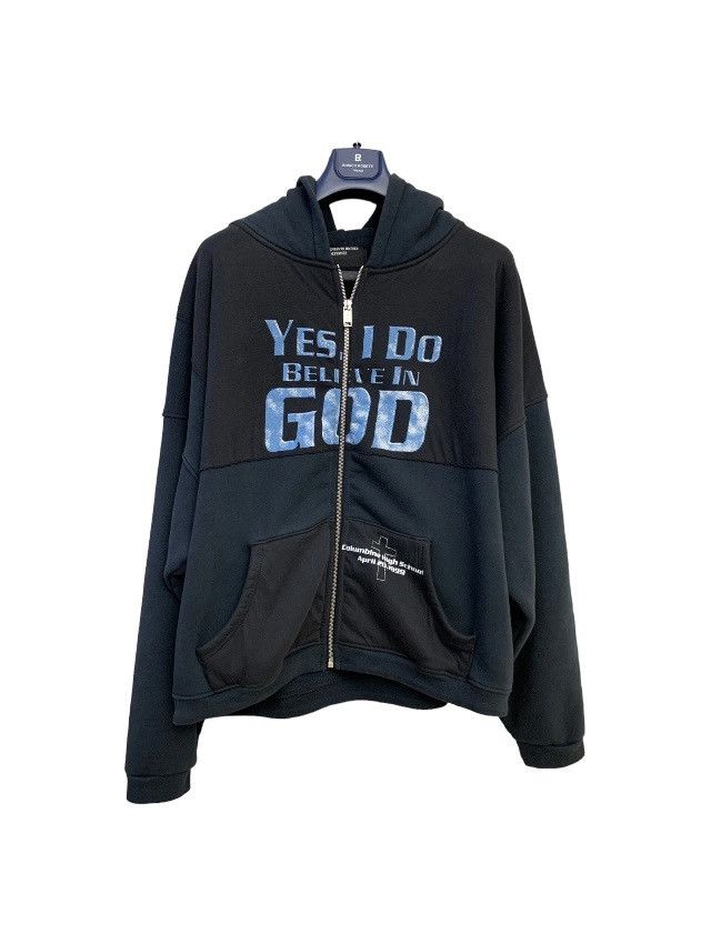 Image of Enfants Riches Deprimes Enfants Riches Déprimés "yes I Do Belive In God" Zip-Hoodie in Blue (Size 2