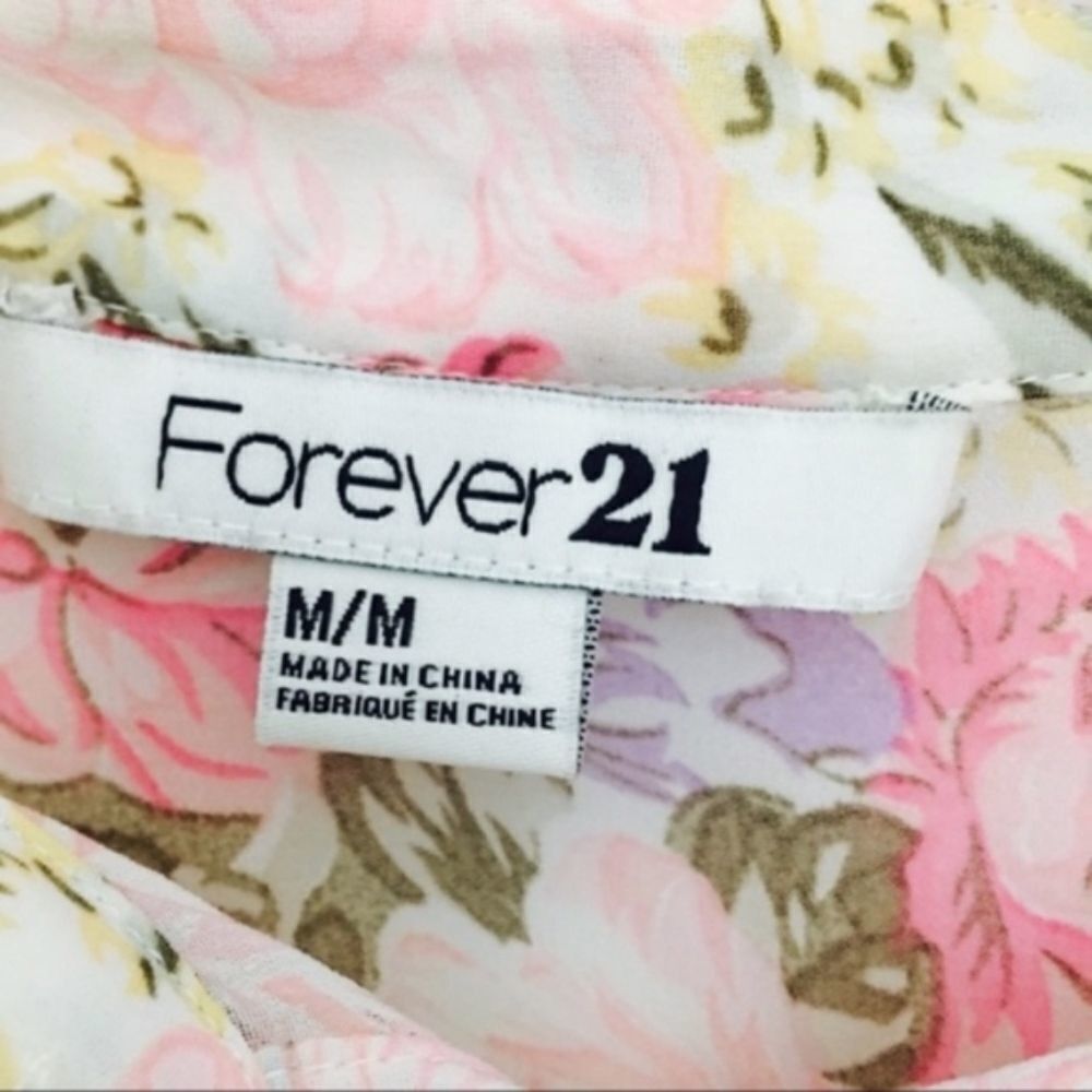 Forever 21 Forever 21 Floral Sleeveless Blouse | Size M | Sheer Button Size M / US 6-8 / IT 42-44 - 4 Thumbnail