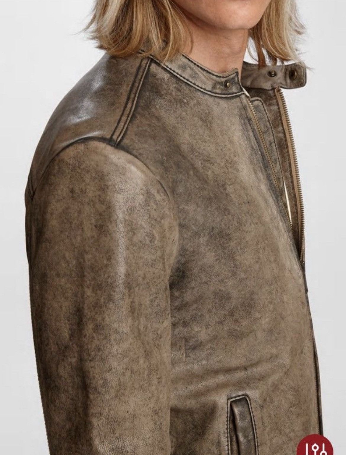 John Varvatos Dustin Distressed Leather Racer Jacket. XL Size US XL / EU 56 / 4 - 2 Thumbnail
