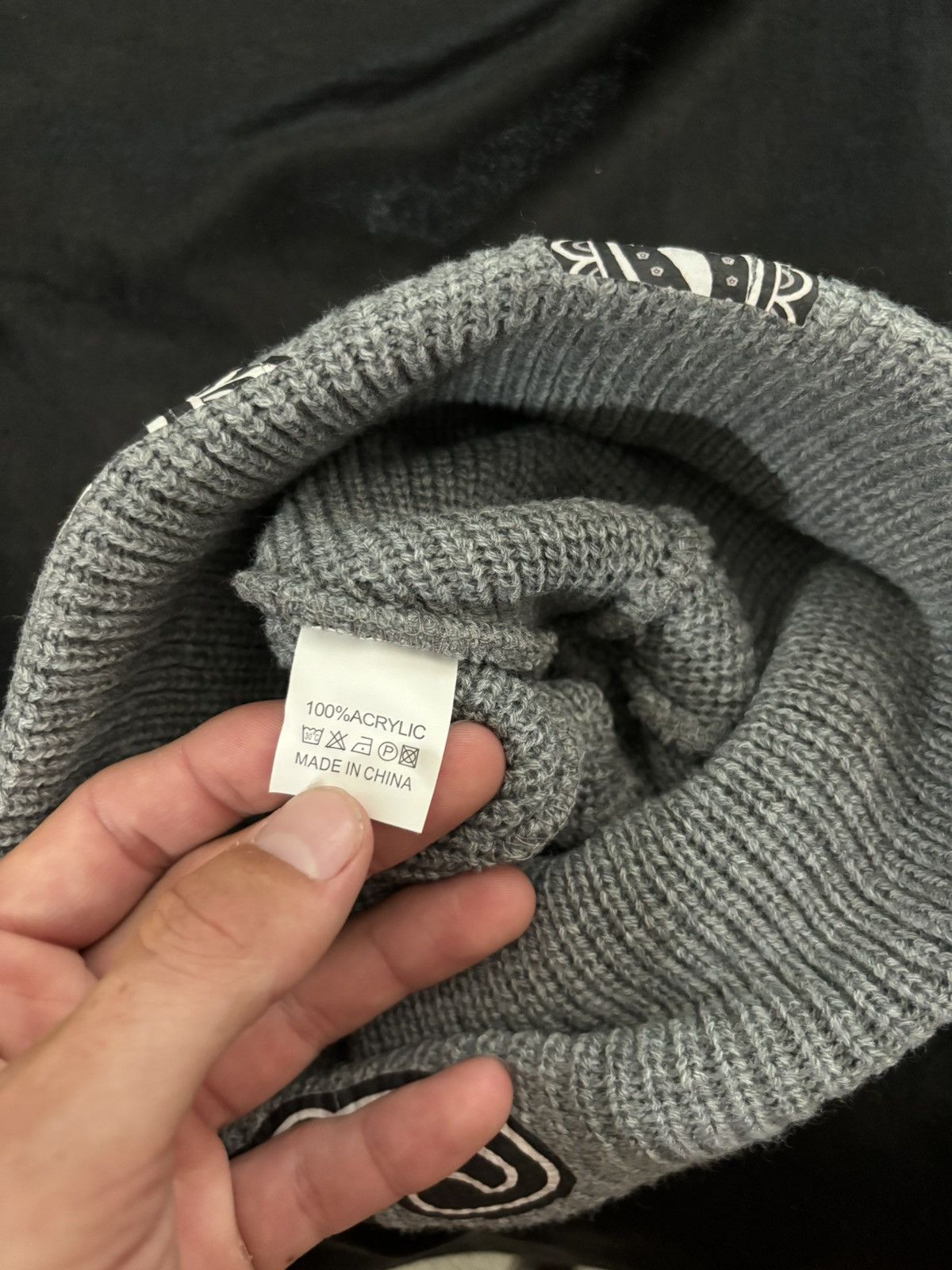 Japanese Brand × Vintage Paisley Beanie Grey Size ONE SIZE - 3 Thumbnail