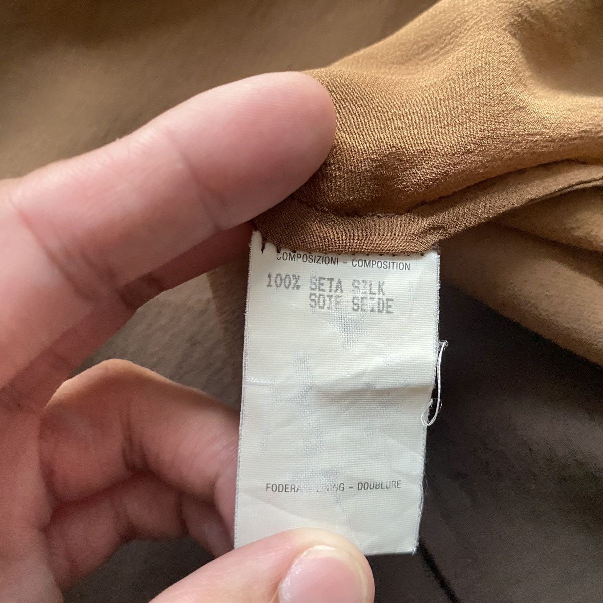 Tom Ford S/S 1997 Gucci by Tom Ford Brown Sheer Ombré Silk Button. Size US XXS / EU 40 - 5 Thumbnail