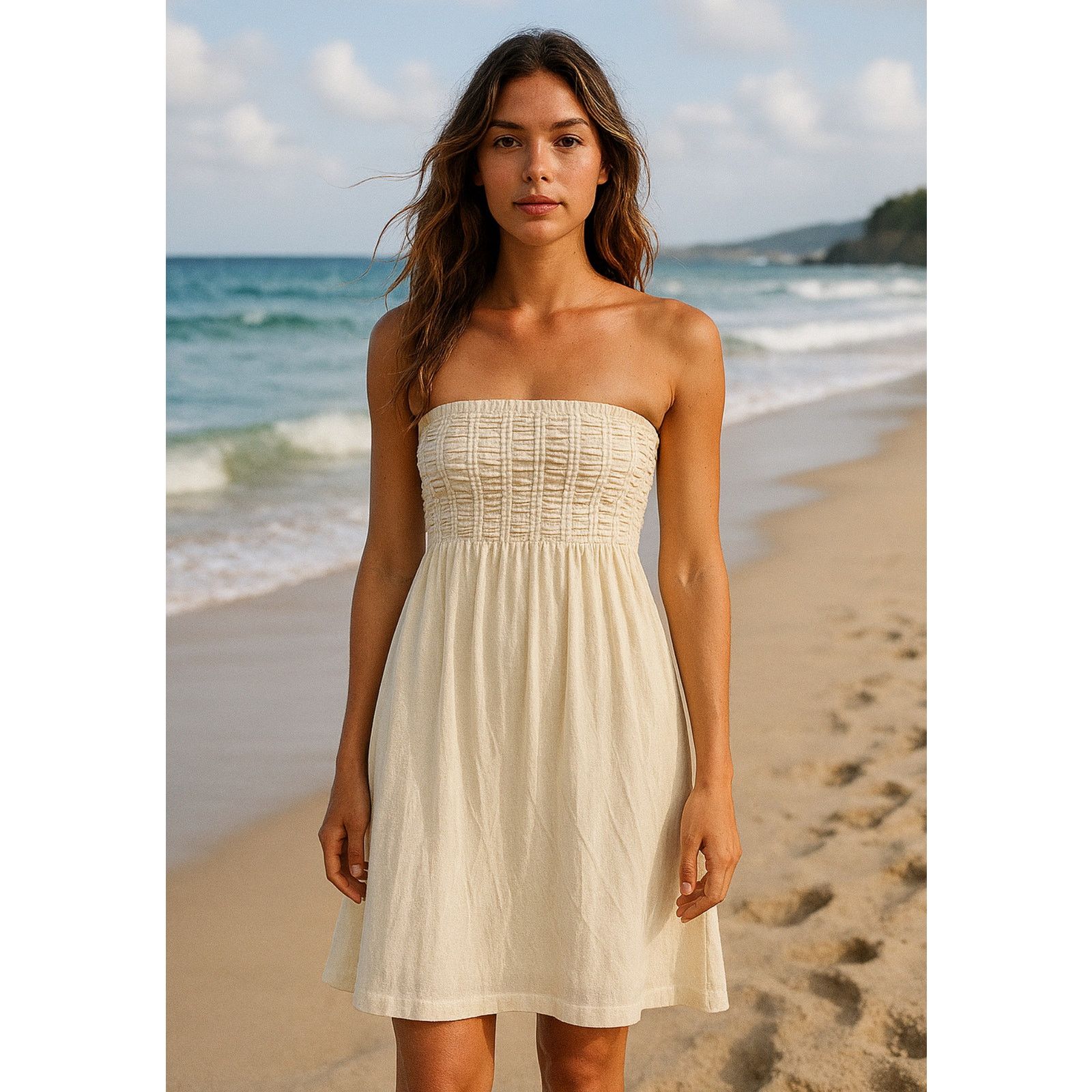 Other Arden B Strapless Smocked Mini Dress Beach Cover-Up Small Size S / US 4 / IT 40 - 1 Thumbnail