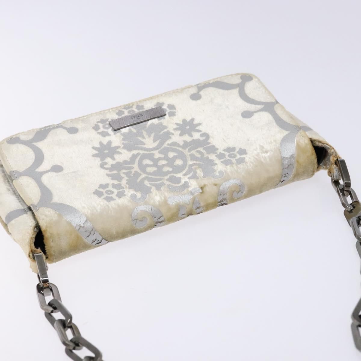 Gucci GUCCI Chain Shoulder Bag Velor White 007 2033 007 2033 Size ONE SIZE - 6 Thumbnail