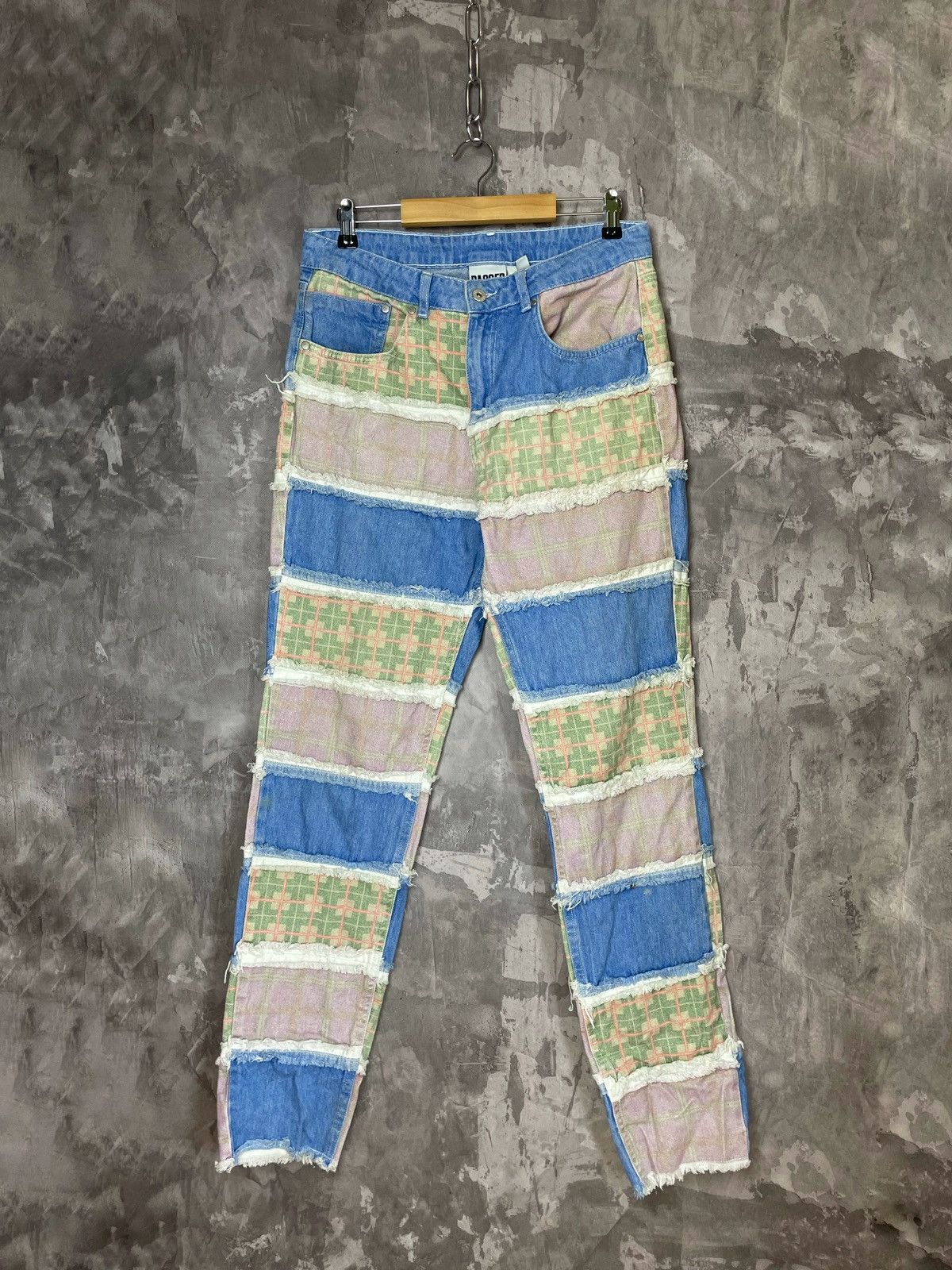 Japanese Brand Ragged Denim Y2K Distressed Style Knitted Denim Jeans Size 32" / US 10 / IT 46 - 1 Thumbnail