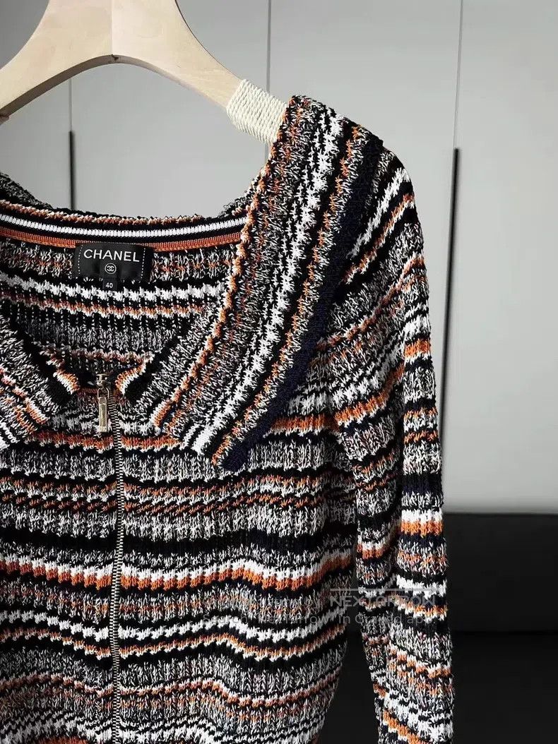 Chanel Chanel Cuba Series Show Colour Striped Lapel Knitted Zippe Size S / US 4 / IT 40 - 3 Thumbnail