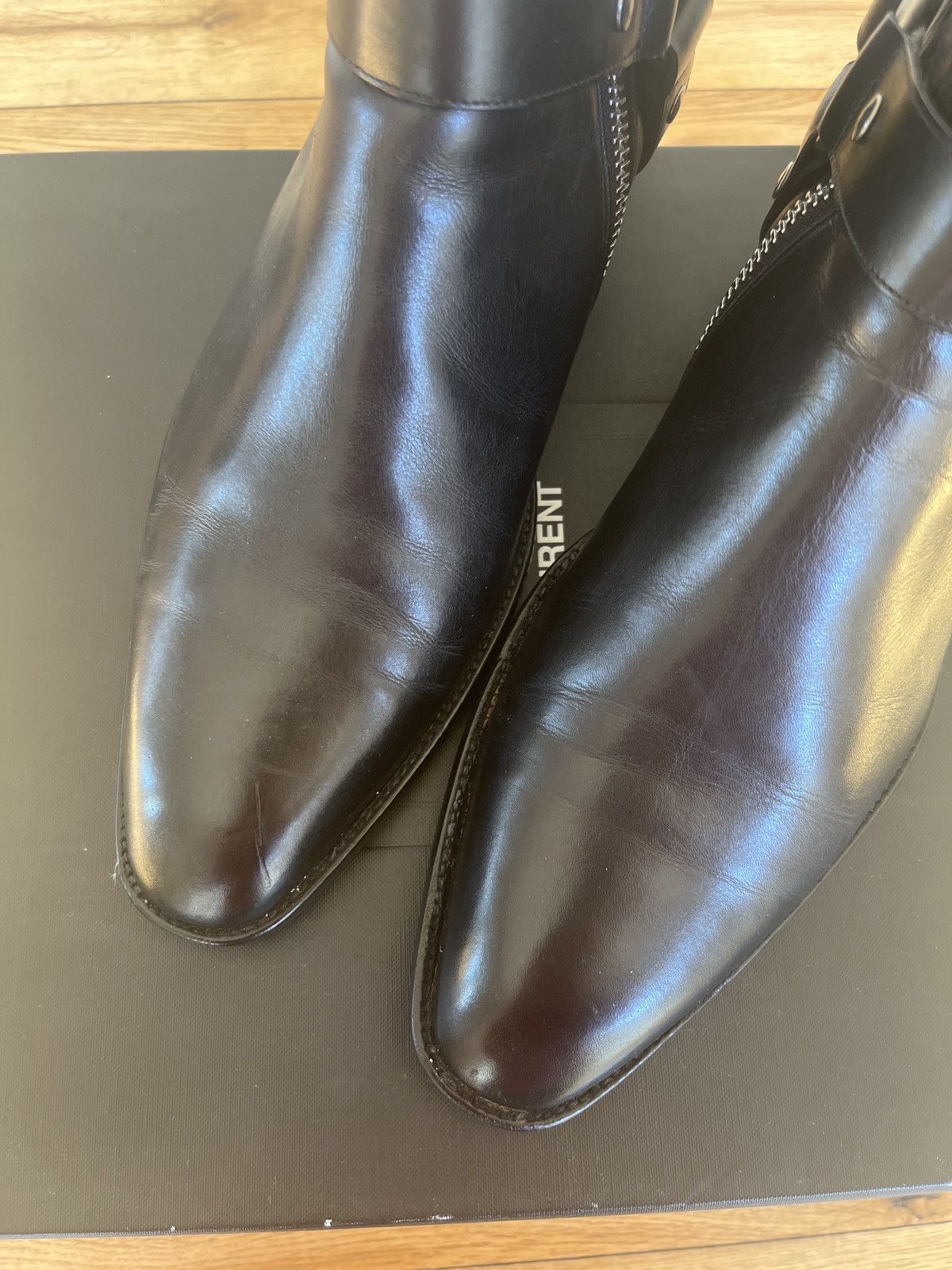Saint Laurent Paris Saint Laurent 2013 Wyatt 43.5/10.5 black leather Hedi era Size US 10.5 / EU 43-44 - 6 Thumbnail