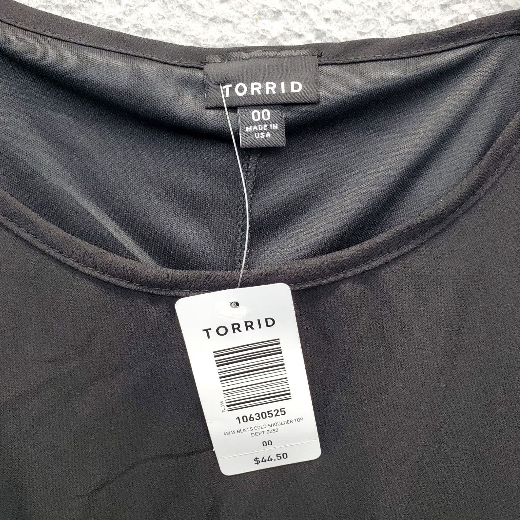 Torrid Torrid Tank Top Womens Size 00 Black Flared Cold Shoulder Long Sleeve Pullover Size XXS / US 00 / IT 34 - 3 Thumbnail