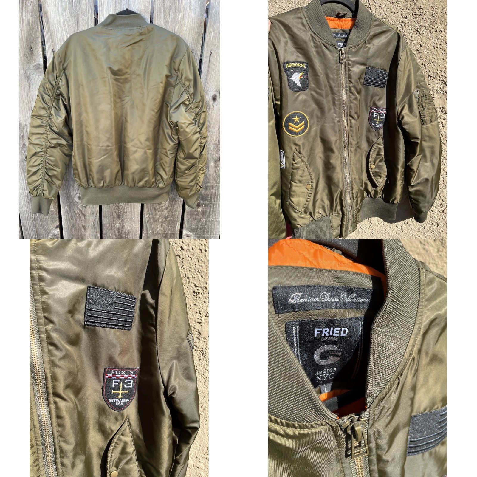 Vintage VINTAGE? No. Field Denim Jacket Green L Casual Mens Bomber Zip 4? No. Size US L / EU 52-54 / 3 - 8 Thumbnail