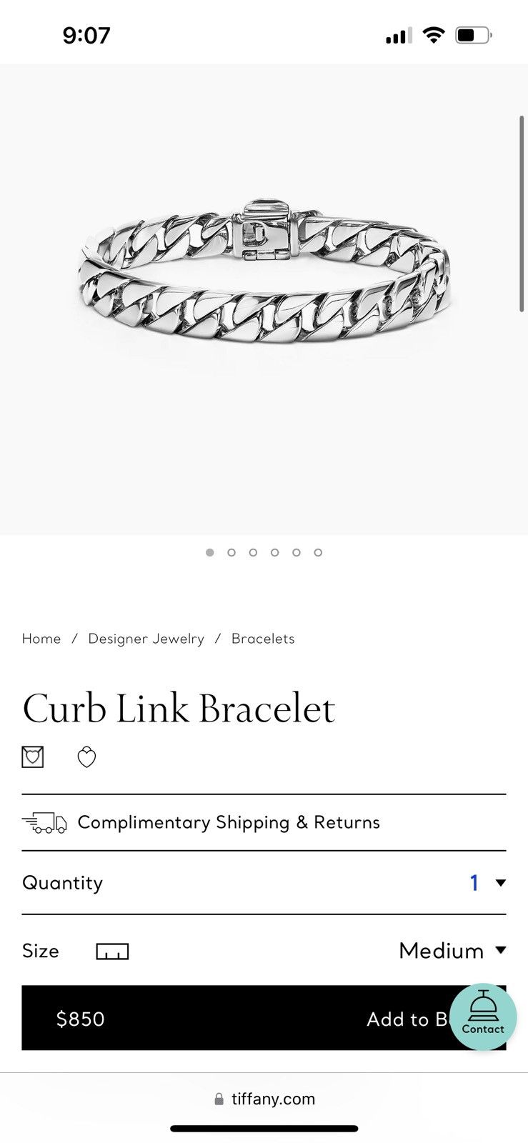 Tiffany & Co. Tiffany Curb Link Bracelet Size ONE SIZE - 2 Thumbnail