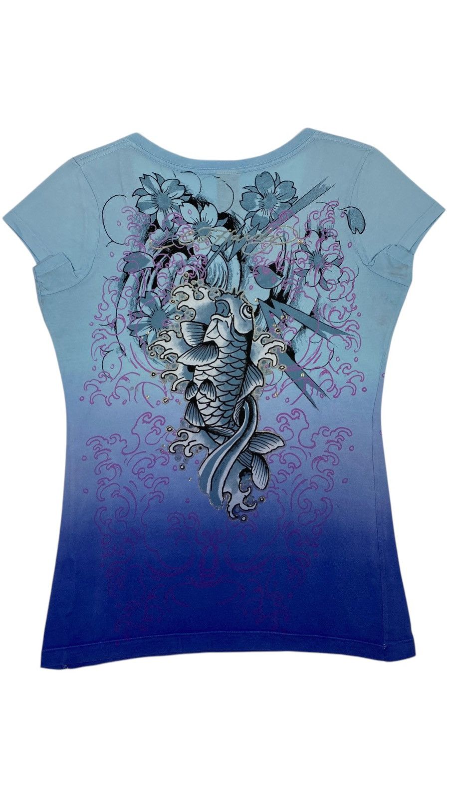 Ed Hardy 🔥LASTDROP🔥 Ed Hardy Carp Koi Fish Flowers Water t-shirt Size L / US 10 / IT 46 - 2 Thumbnail
