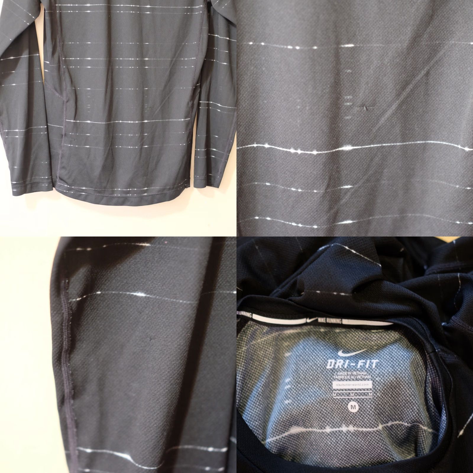 Nike Nike Long Sleeve Shirt Adult M Mens Black White Logo Stretch Crew Neck Size US M / EU 48-50 / 2 - 8 Thumbnail