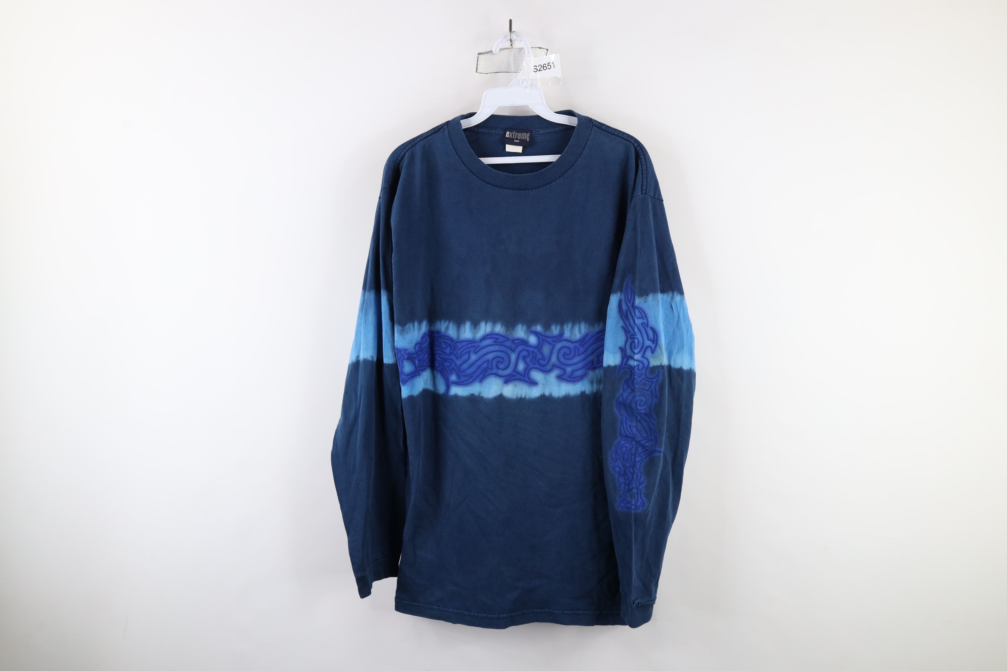 Vintage Vintage 90s Streetwear Tribal Dragon Long Sleeve T-Shirt Size US L / EU 52-54 / 3 - 1 Thumbnail