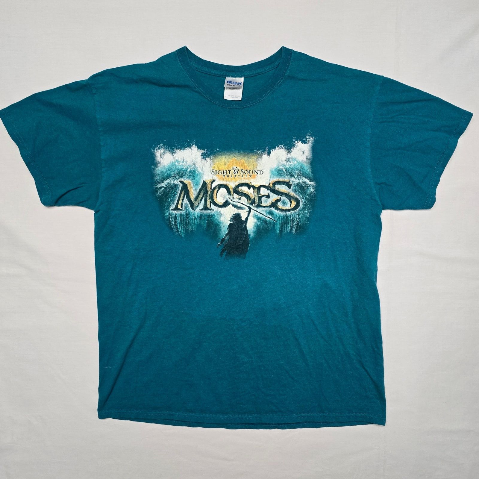 Gildan Moses Sight & Sound Theatres L Blue Movie Promo Jesus Tee Size US L / EU 52-54 / 3 - 1 Thumbnail