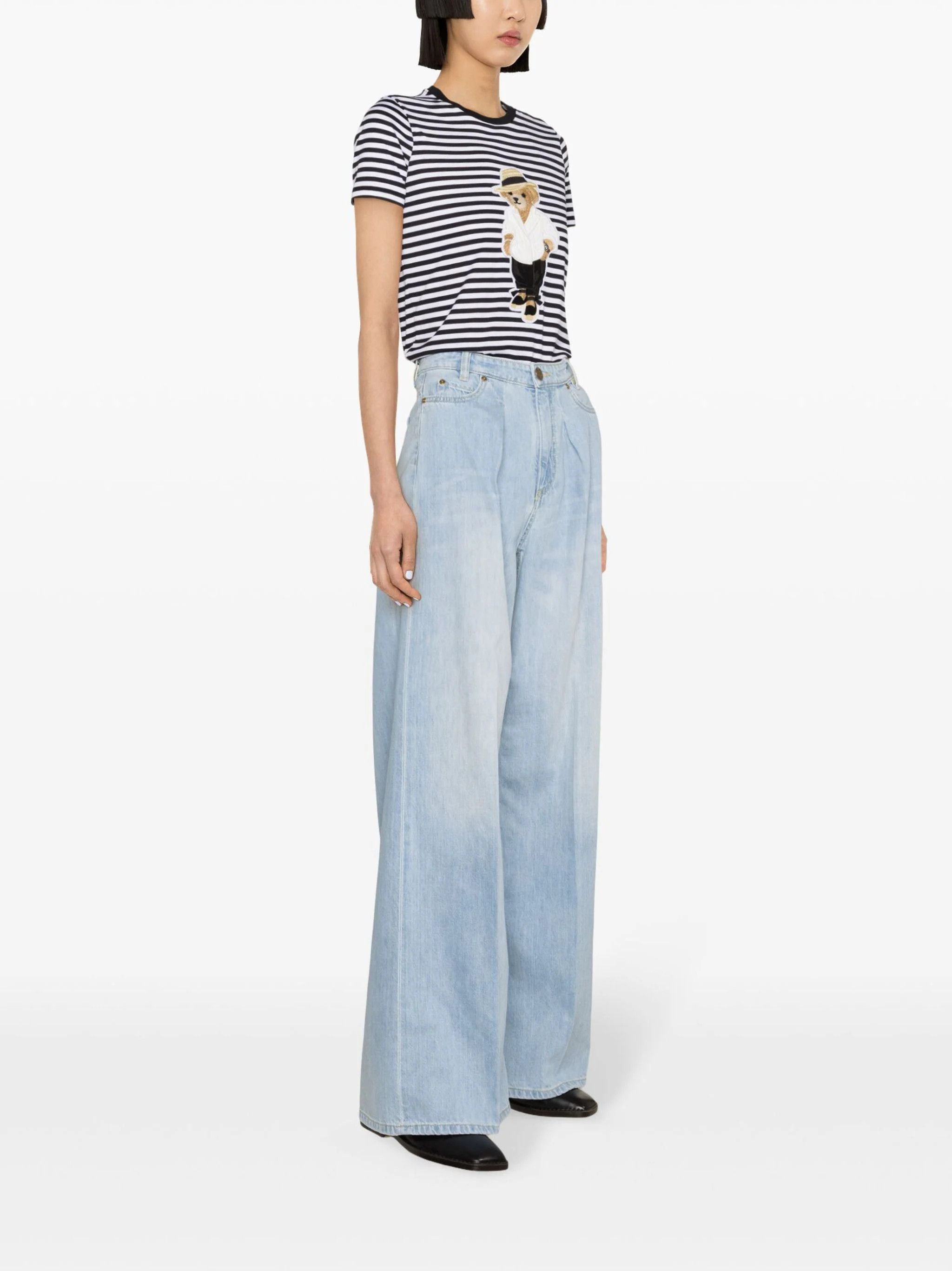 Pinko o1s22i1n0824 Pozzillo Wide Leg Jeans in Blue Size 25" / US 0 / IT 36 - 3 Thumbnail