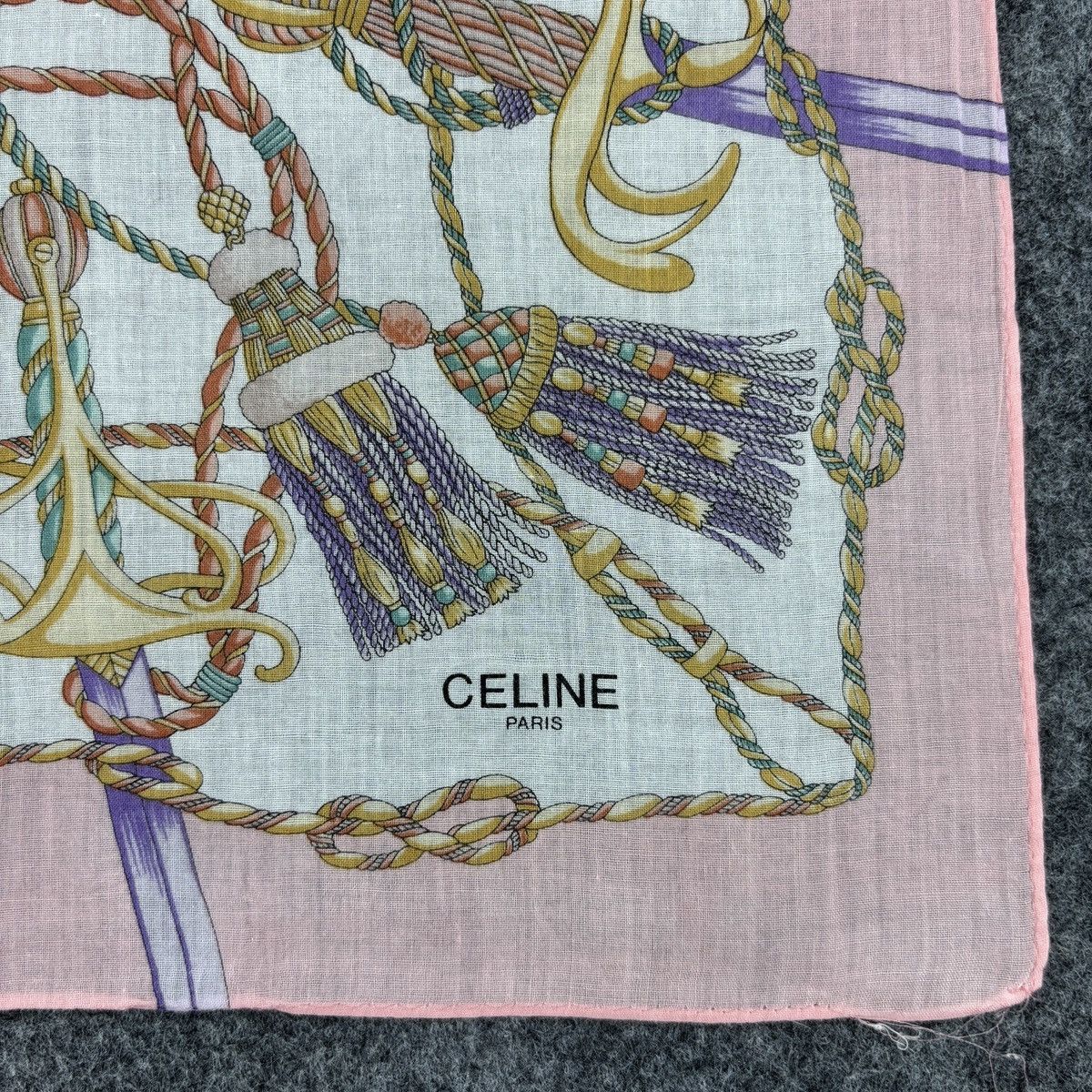 Celine × Vintage Handkerchief # E009 # Bandana # Neckerchief Size ONE SIZE - 4 Thumbnail