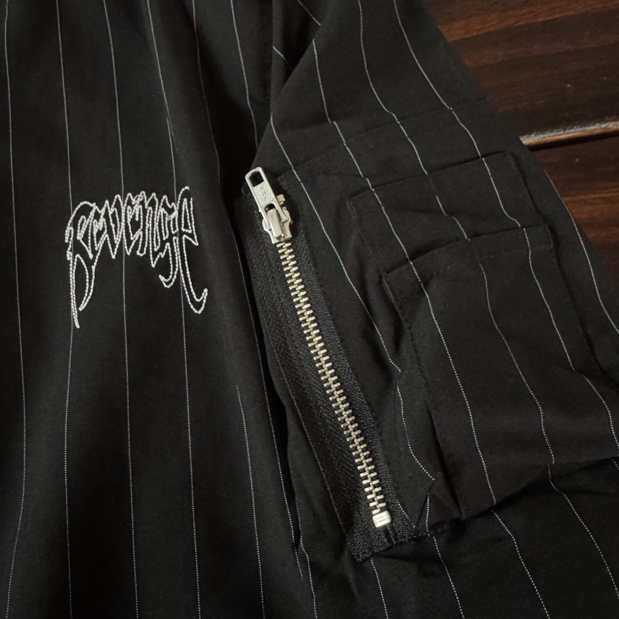 Revenge Revenge Embroidered Pinstripe Bomber Jacket Size US M / EU 48-50 / 2 - 7 Thumbnail
