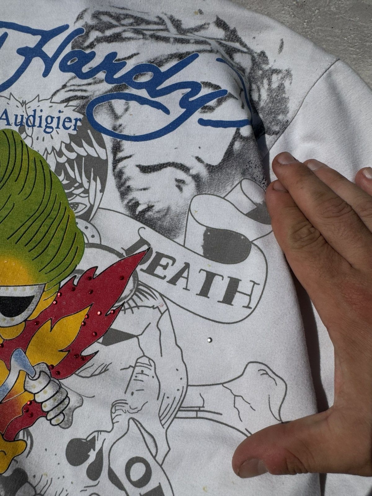 Ed Hardy Vintage Ed Hardy Biker Jesus Logo Distressed Zip Jacket Size M / US 6-8 / IT 42-44 - 15 Thumbnail