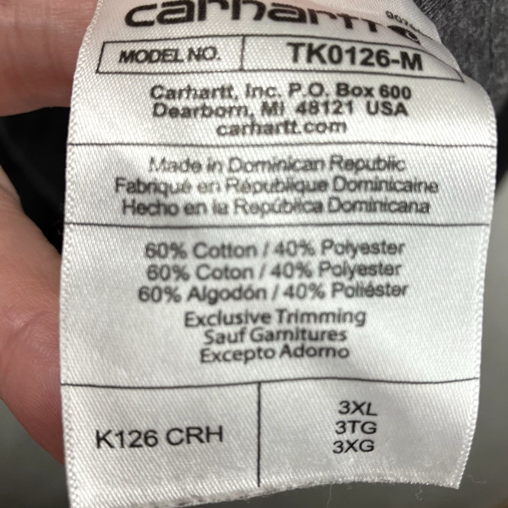 Carhartt Carhartt Mens T-Shirt Charcoal Gray 3XL Long Sleeve Crew Neck Pocket Relaxed Fit All Seasons Logo Size US XXL / EU 58 / 5 - 7 Thumbnail