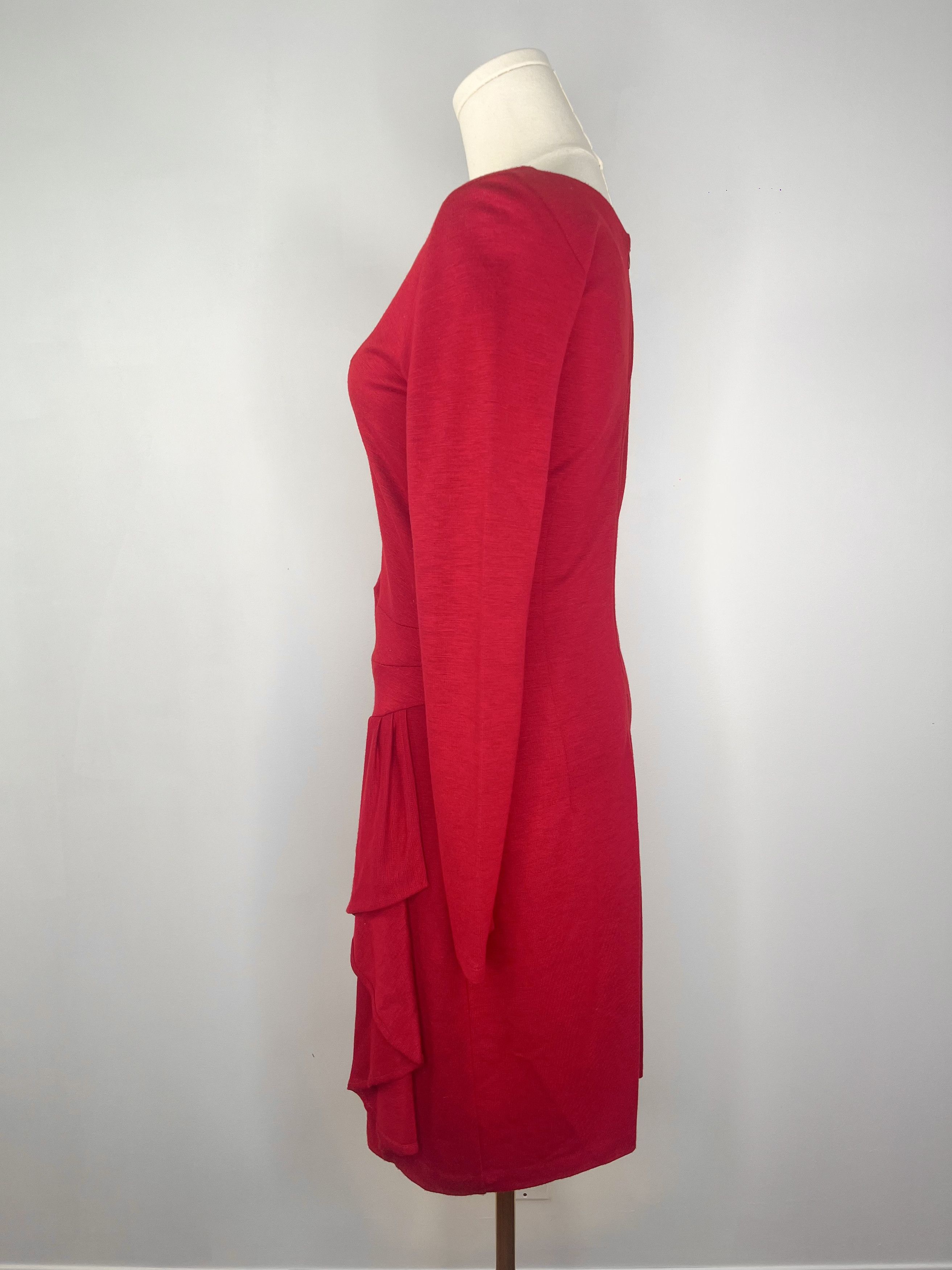 Vintage Ronen Chen - Red Long Sleeve Bodycon Dress Size M / US 6-8 / IT 42-44 - 6 Thumbnail