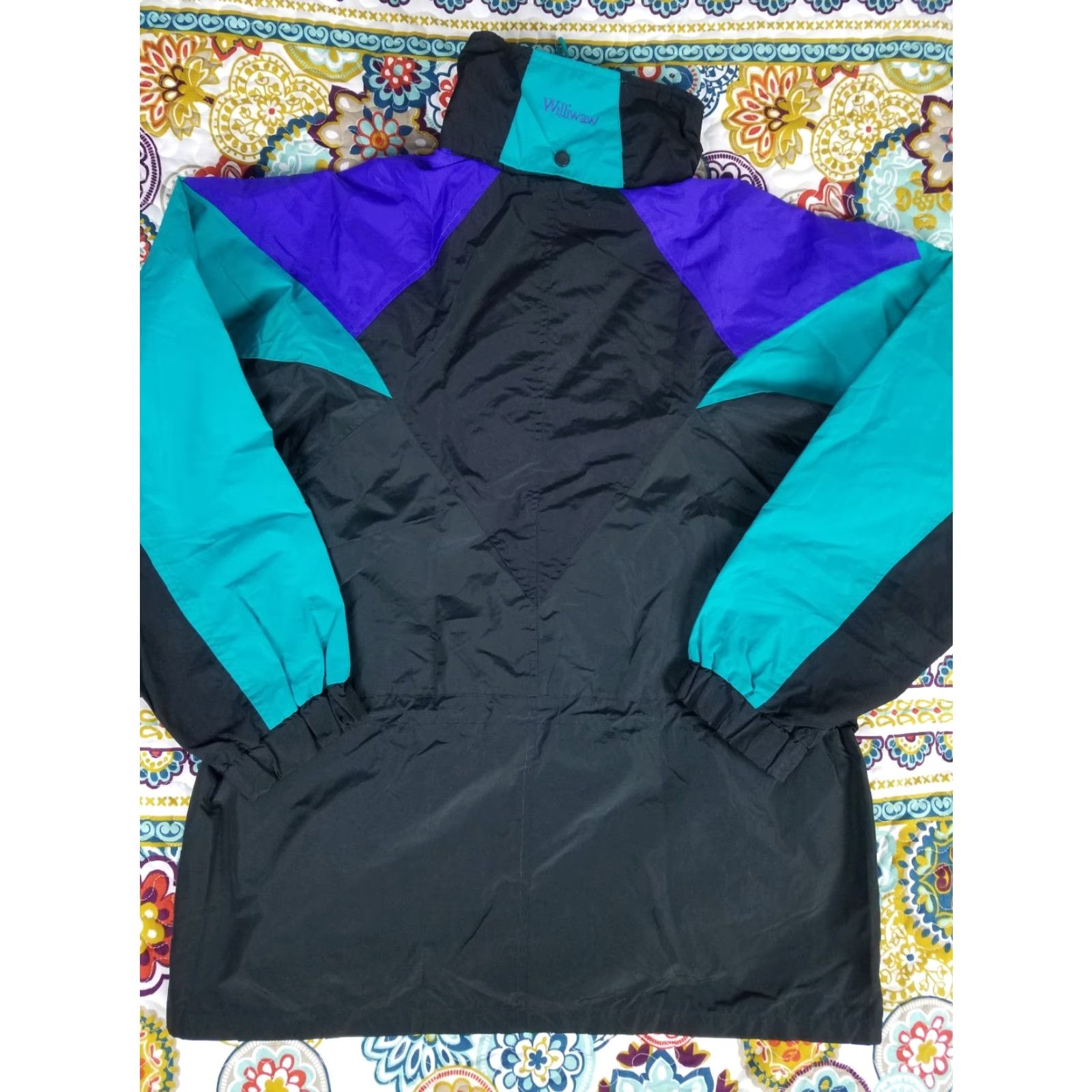Vintage VINTAGE Columbia Windbreaker Jacket Mens M 90s Williwaw Black Aqua Purple 90s Columbia Windbreaker Parka Mens M Size US M / EU 48-50 / 2 - 5 Thumbnail